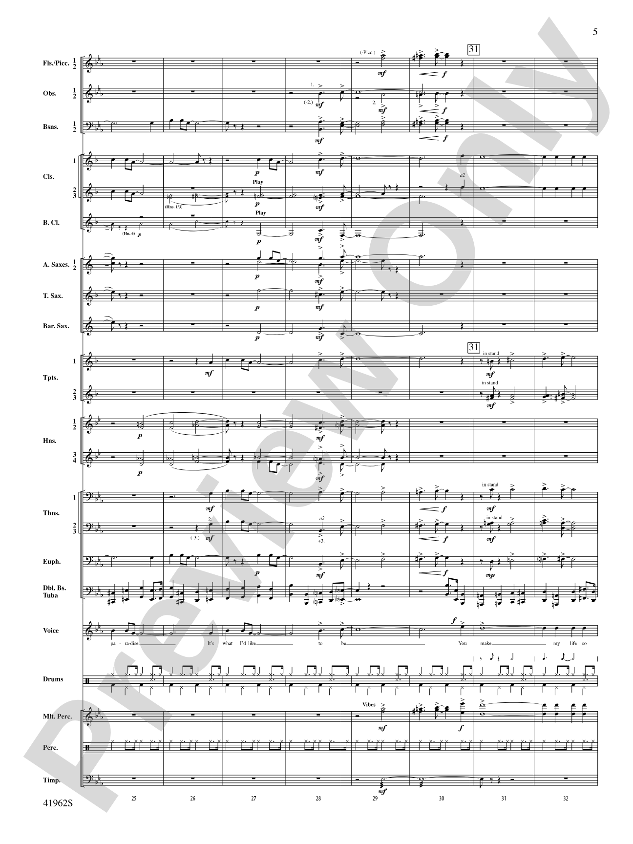 A Gershwin Tribute to Love: Concert Band Conductor Score & Parts