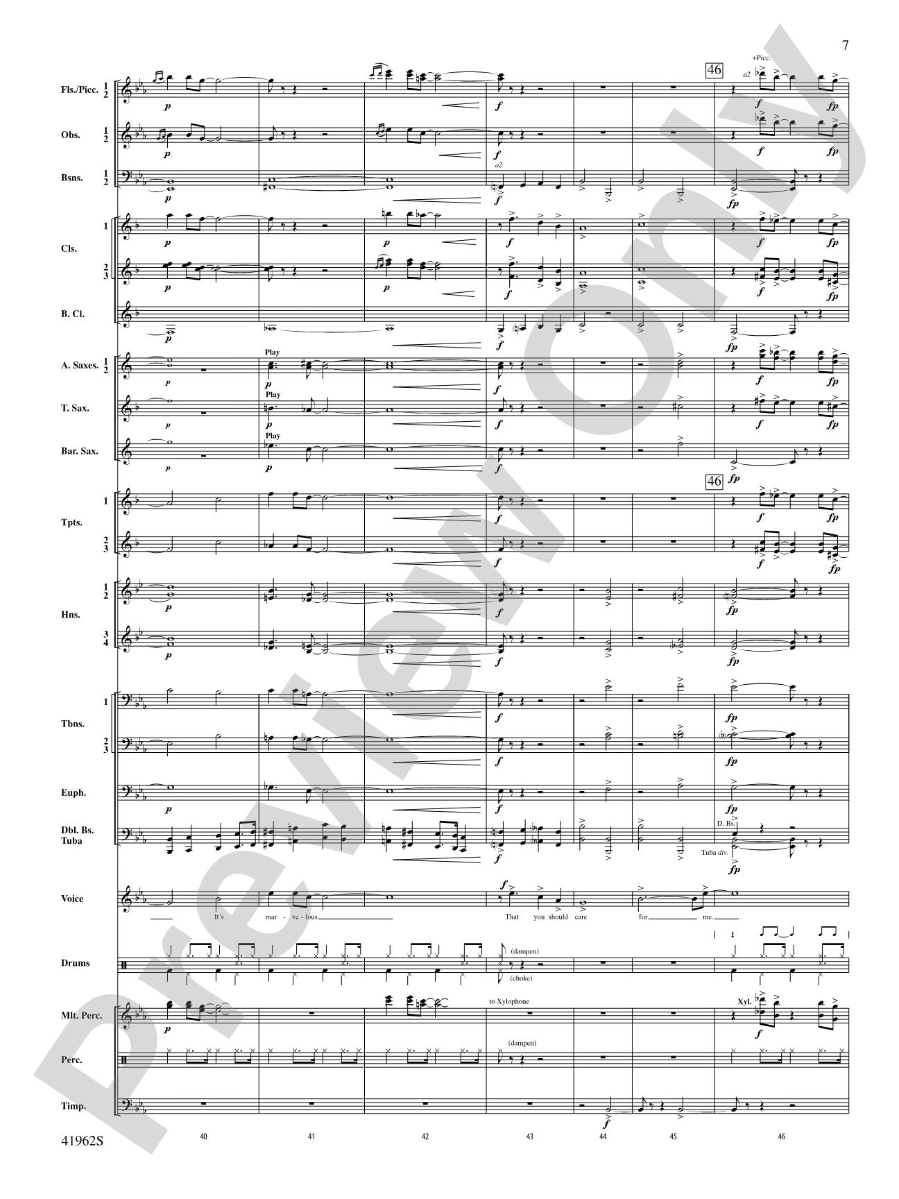 A Gershwin Tribute to Love: Concert Band Conductor Score & Parts