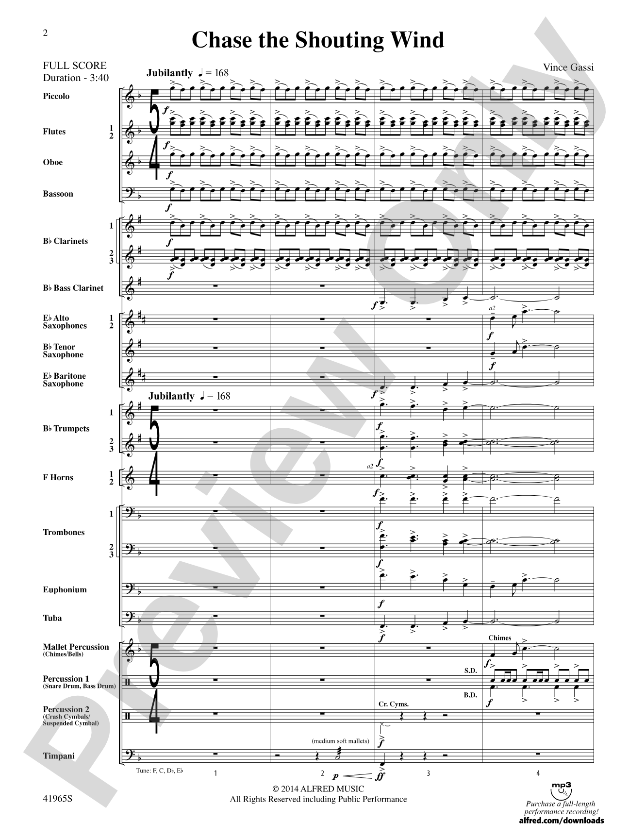 Chase the Shouting Wind: Concert Band Conductor Score & Parts