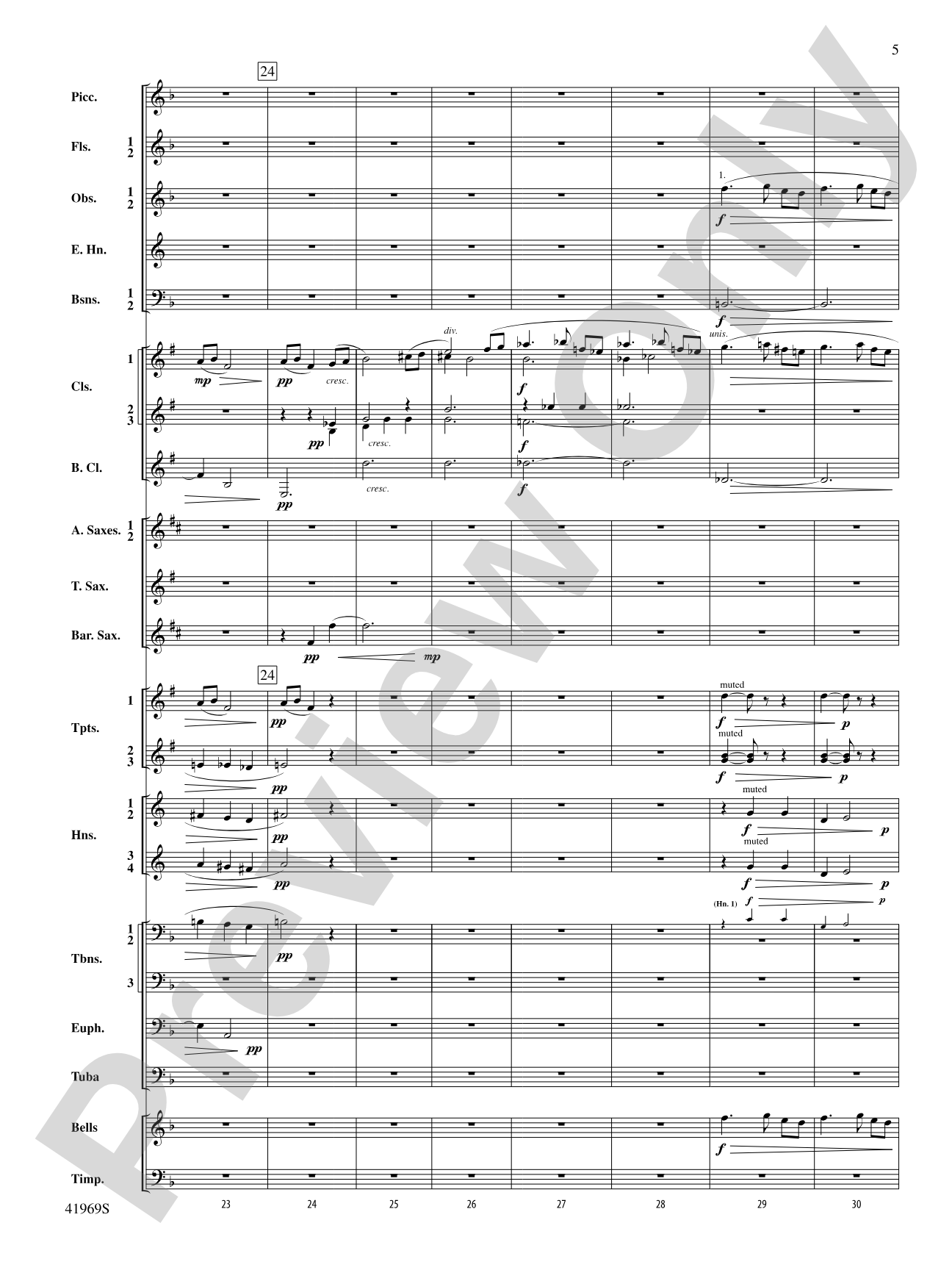 Menuet sur le nom d'Haydn: Concert Band Conductor Score & Parts