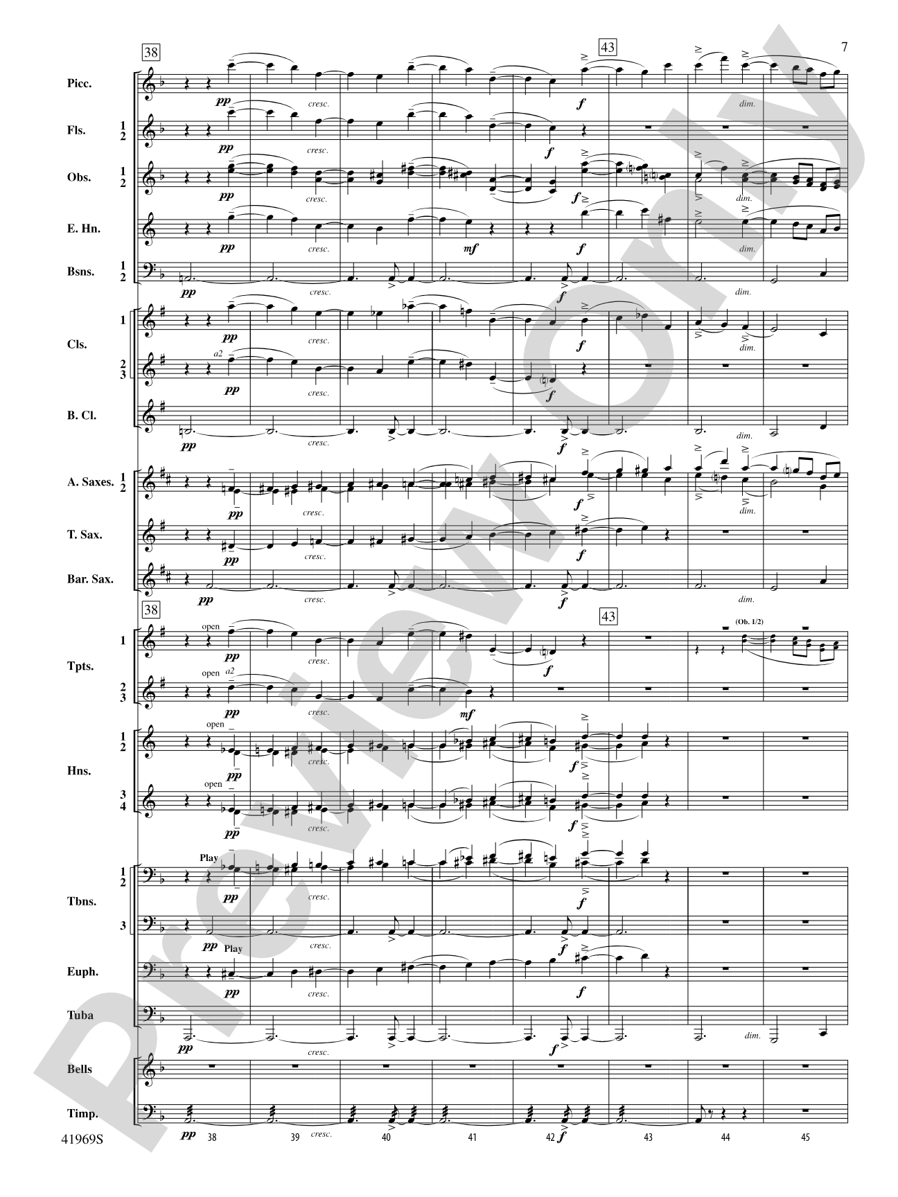 Menuet sur le nom d'Haydn: Concert Band Conductor Score & Parts