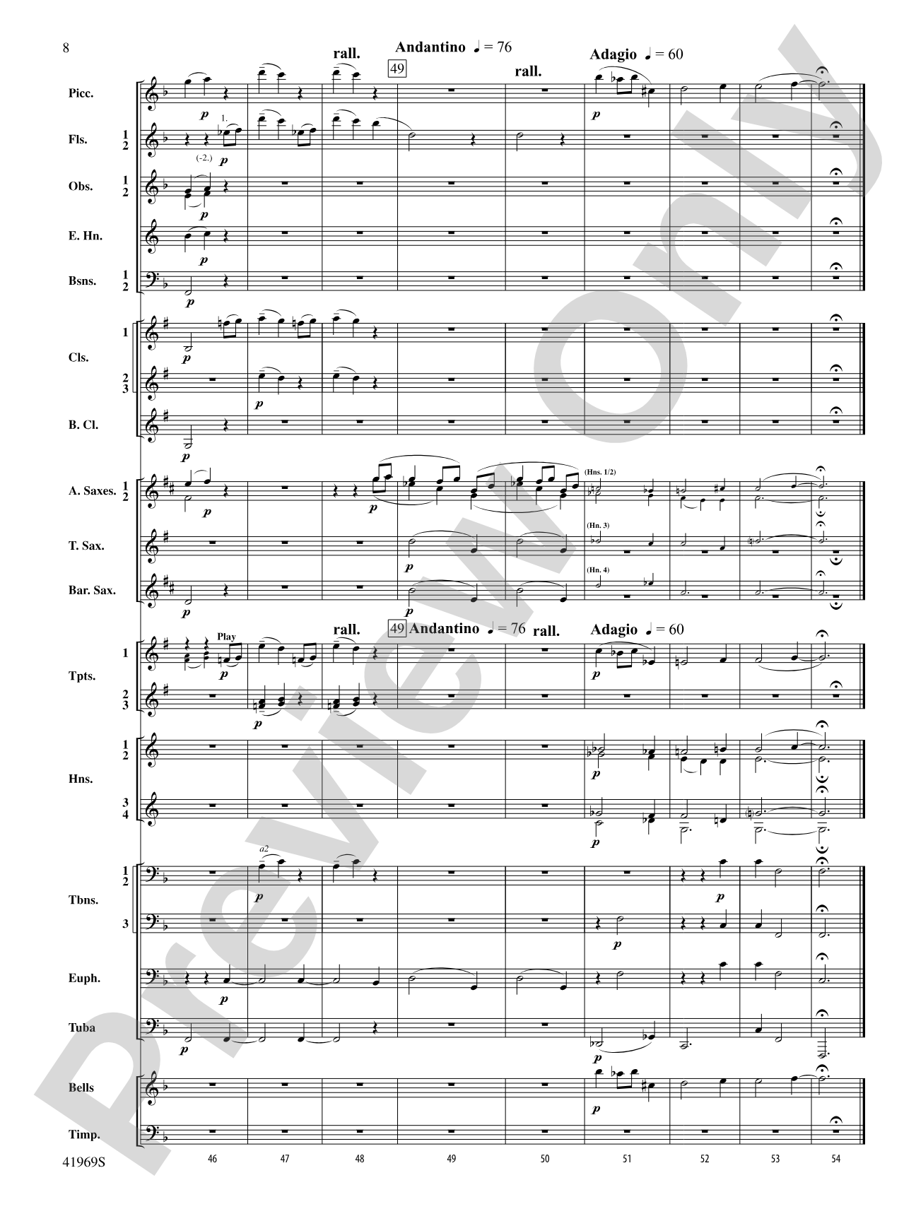 Menuet sur le nom d'Haydn: Concert Band Conductor Score & Parts