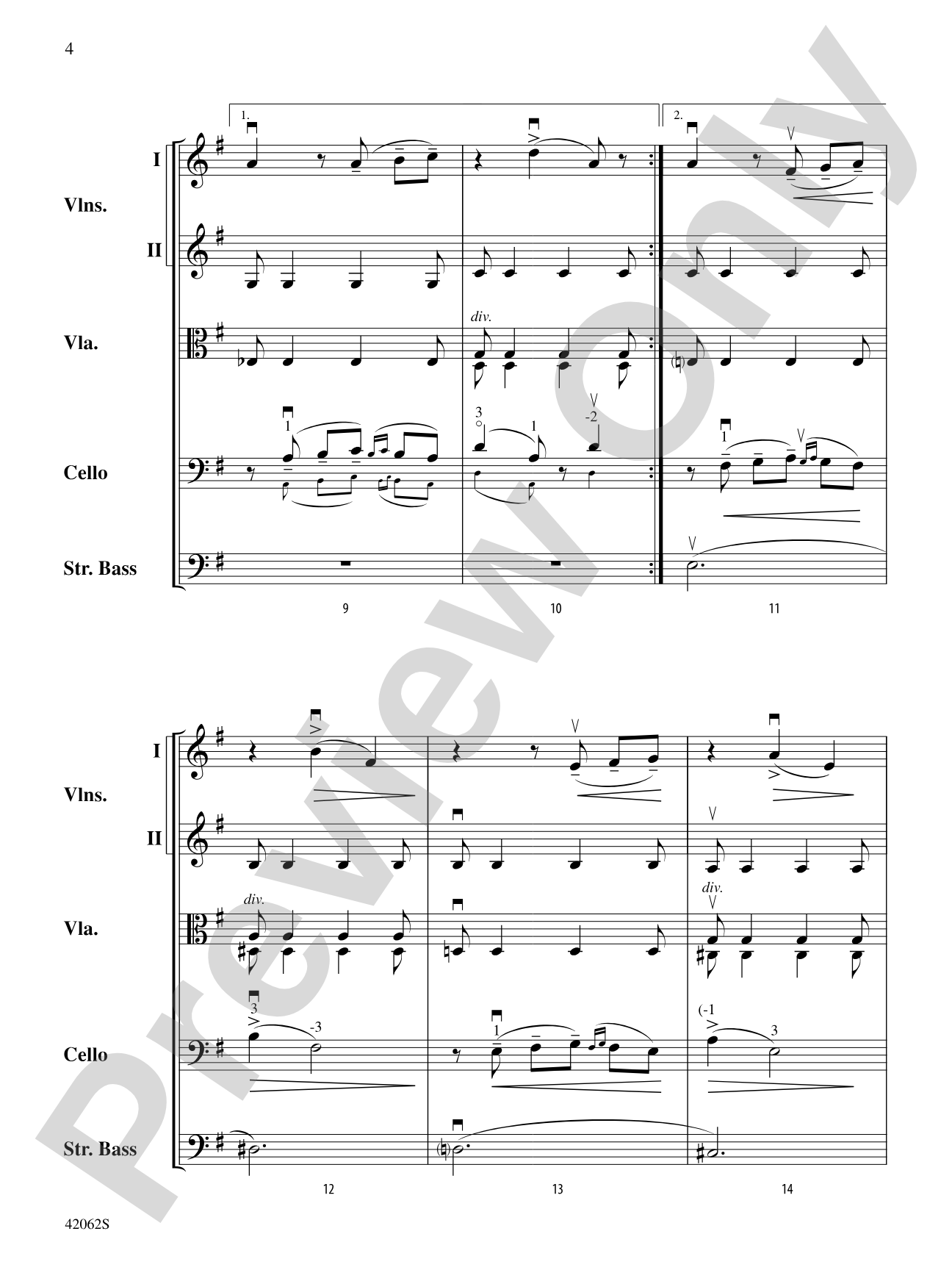 Nocturne (from String Quartet No. 2): String Orchestra Conductor Score & Parts