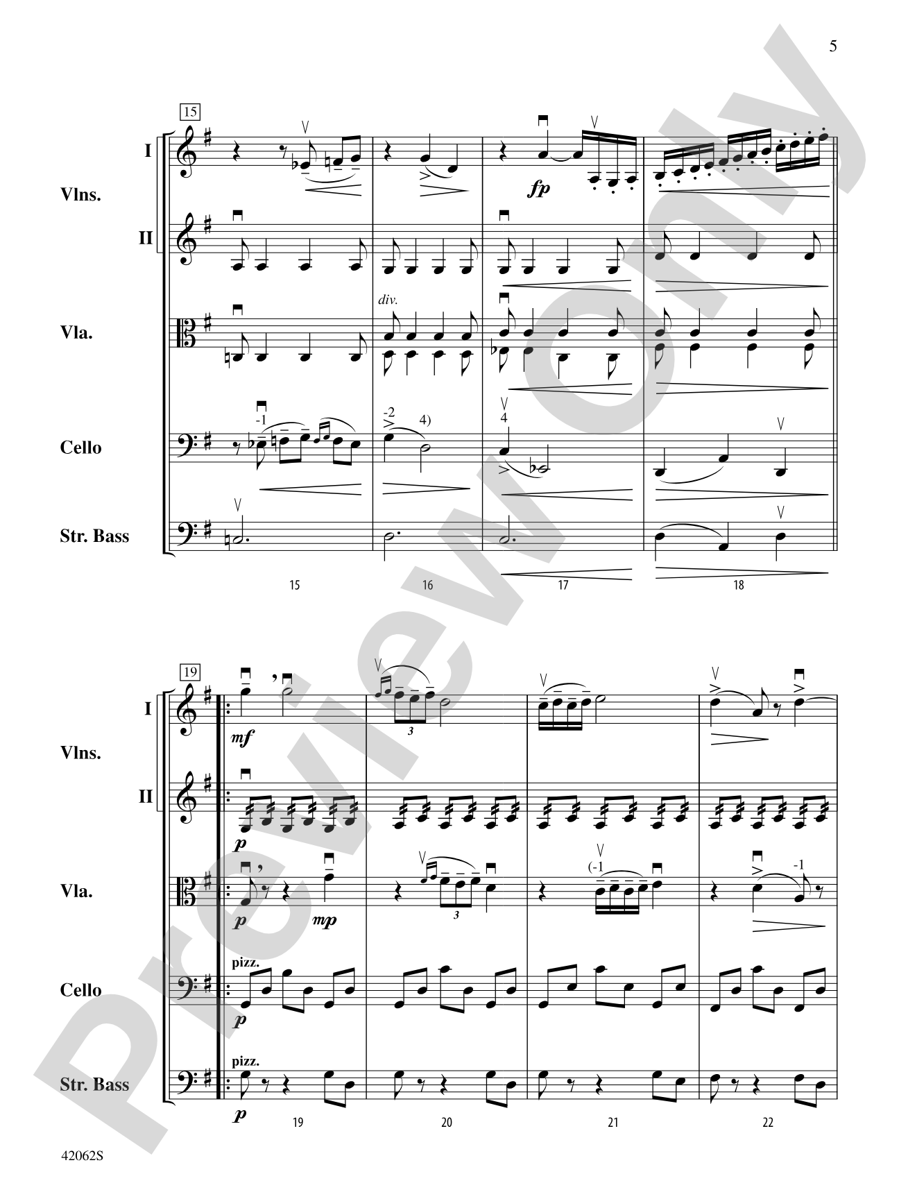 Nocturne (from String Quartet No. 2): String Orchestra Conductor Score & Parts