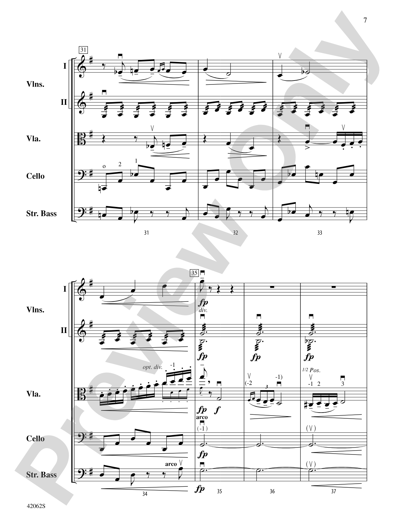 Nocturne (from String Quartet No. 2): String Orchestra Conductor Score & Parts