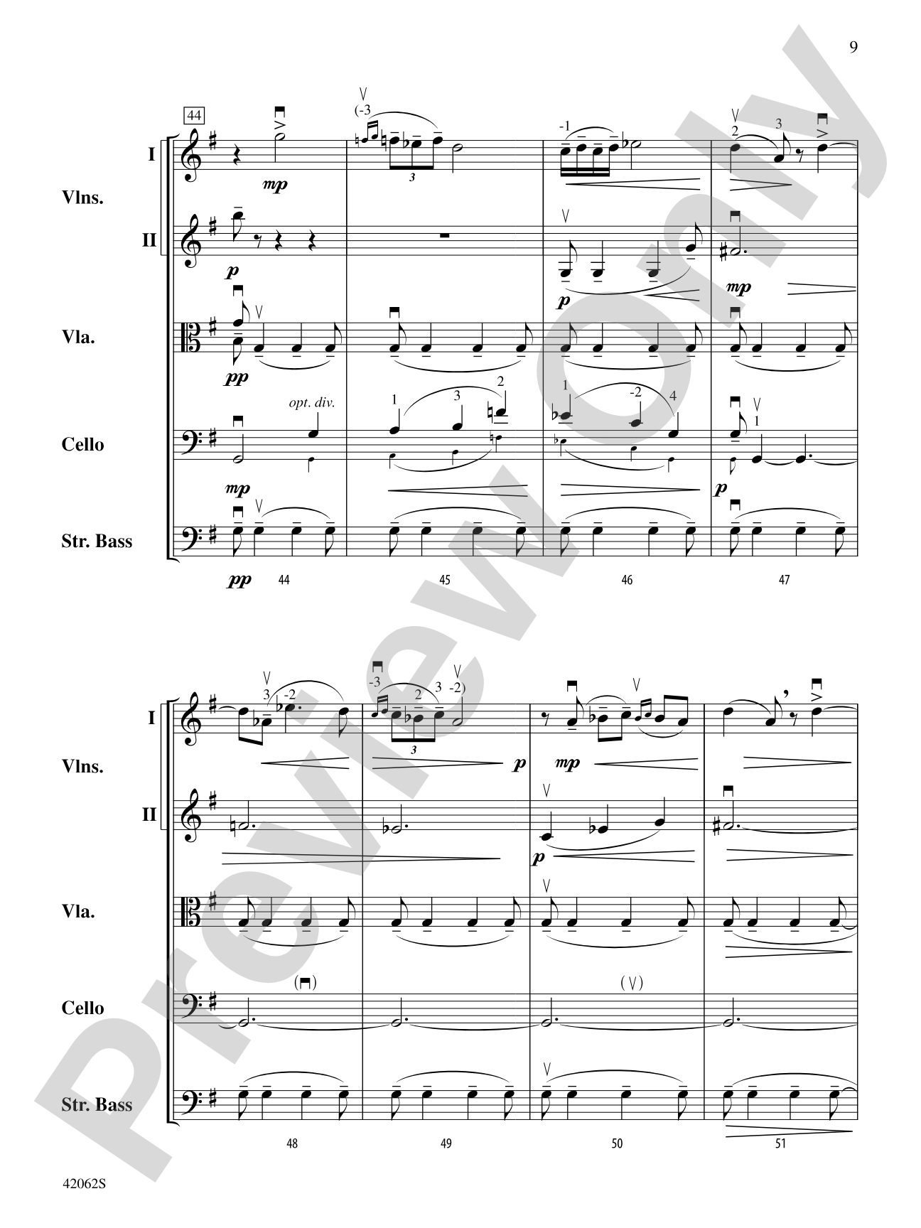Nocturne (from String Quartet No. 2): String Orchestra Conductor Score & Parts