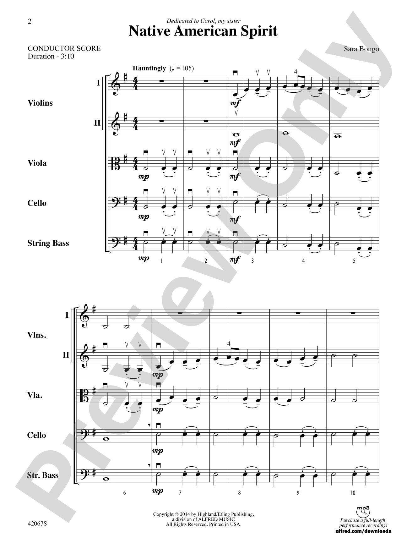 Native American Spirit: String Orchestra Conductor Score & Parts