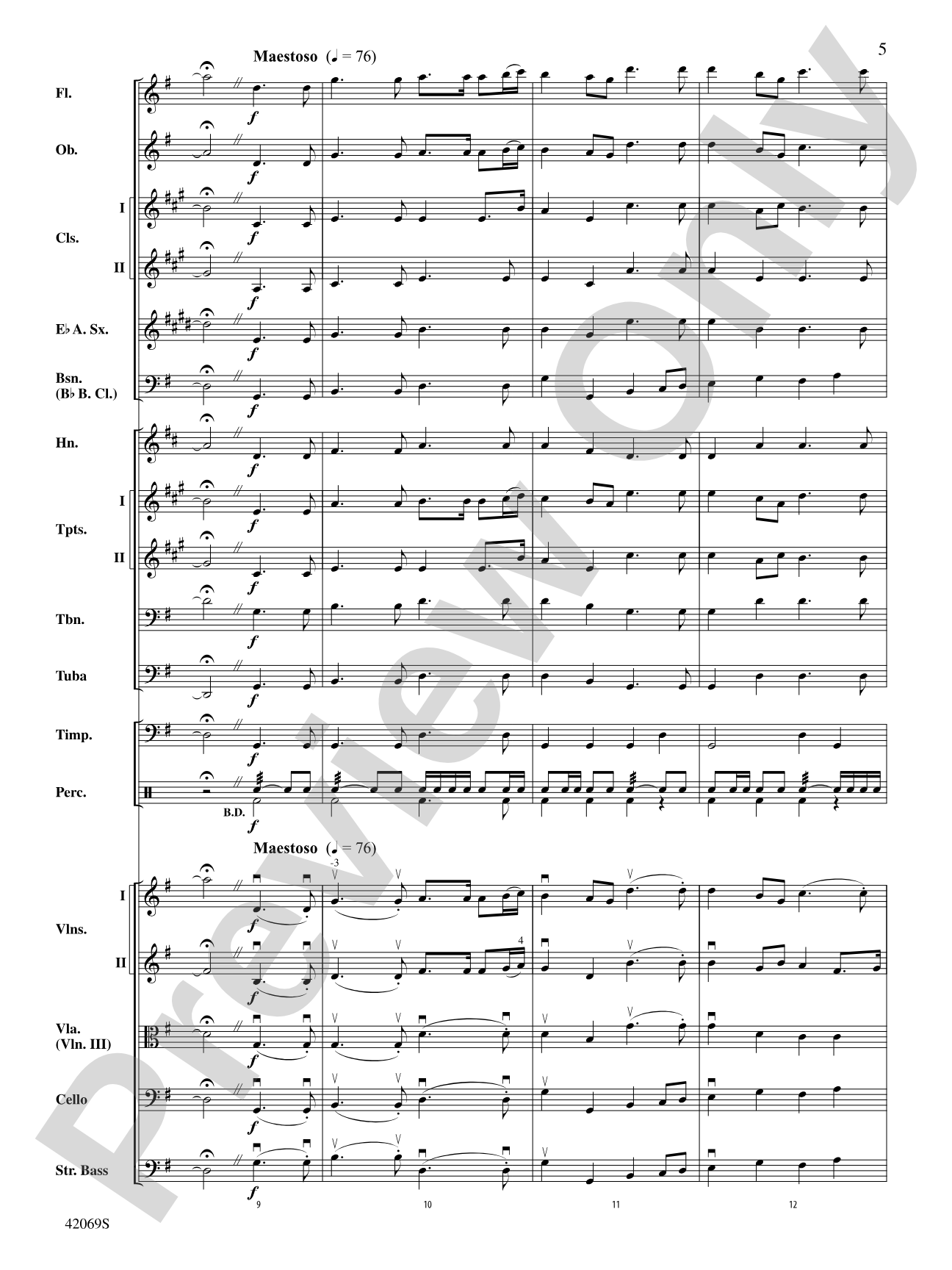 Overture to Royal Fireworks Music: Full Orchestra Conductor Score & Parts