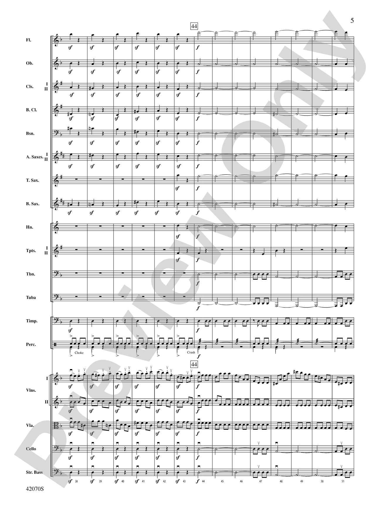 Symphony No. 5: Full Orchestra Conductor Score & Parts