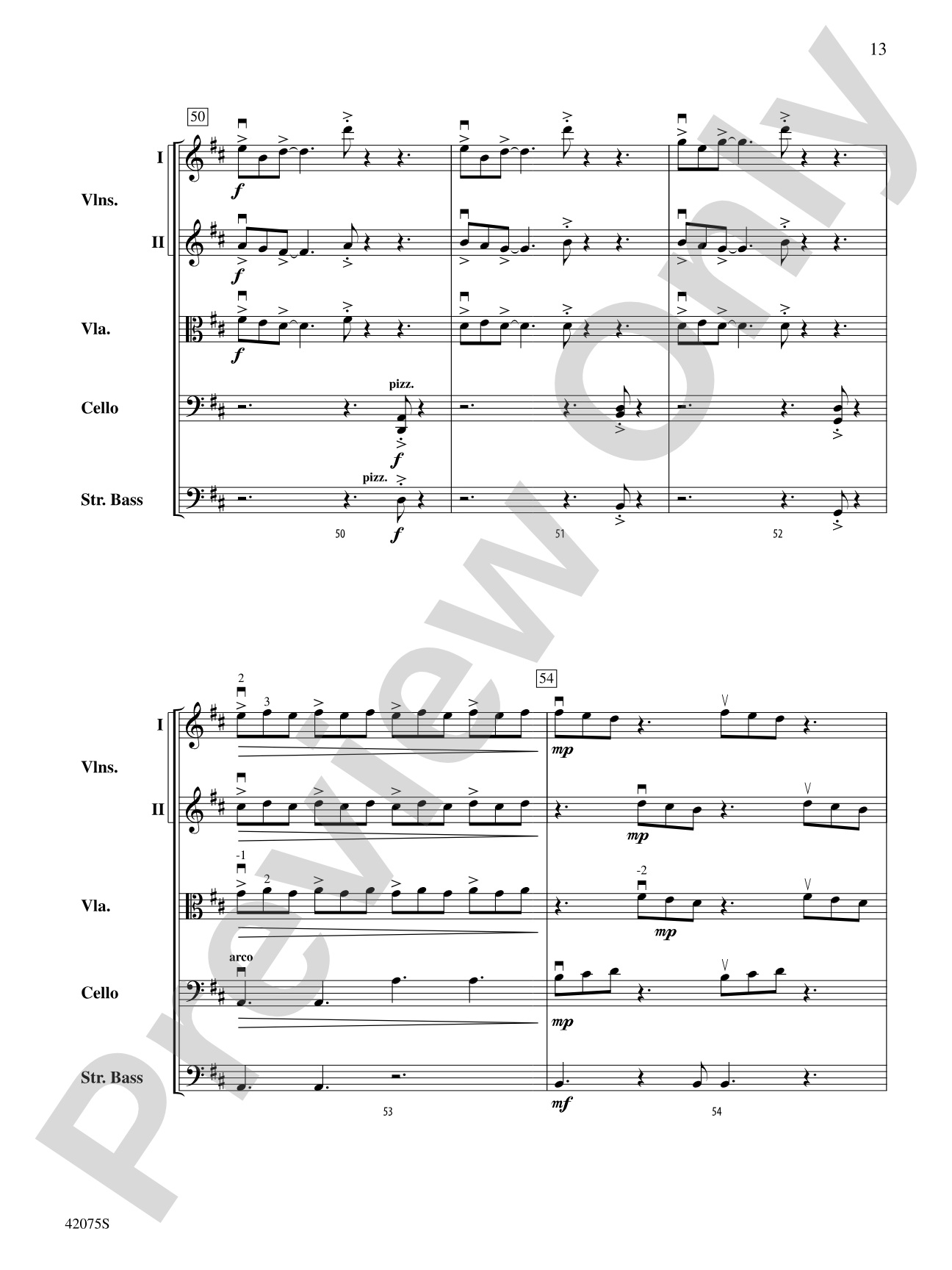 You Didn't Ask Me: String Orchestra Conductor Score & Parts