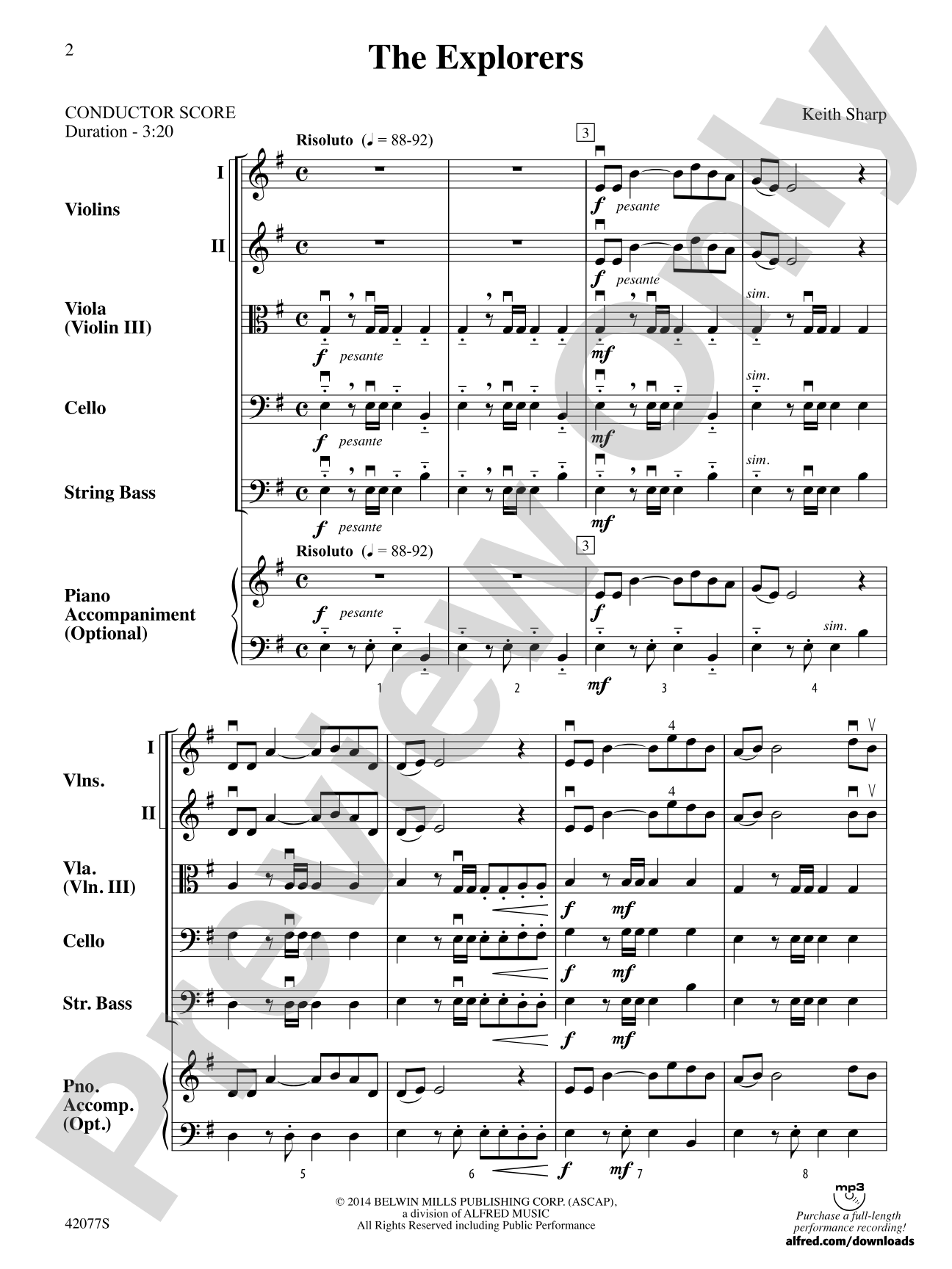 The Explorers: String Orchestra Conductor Score & Parts