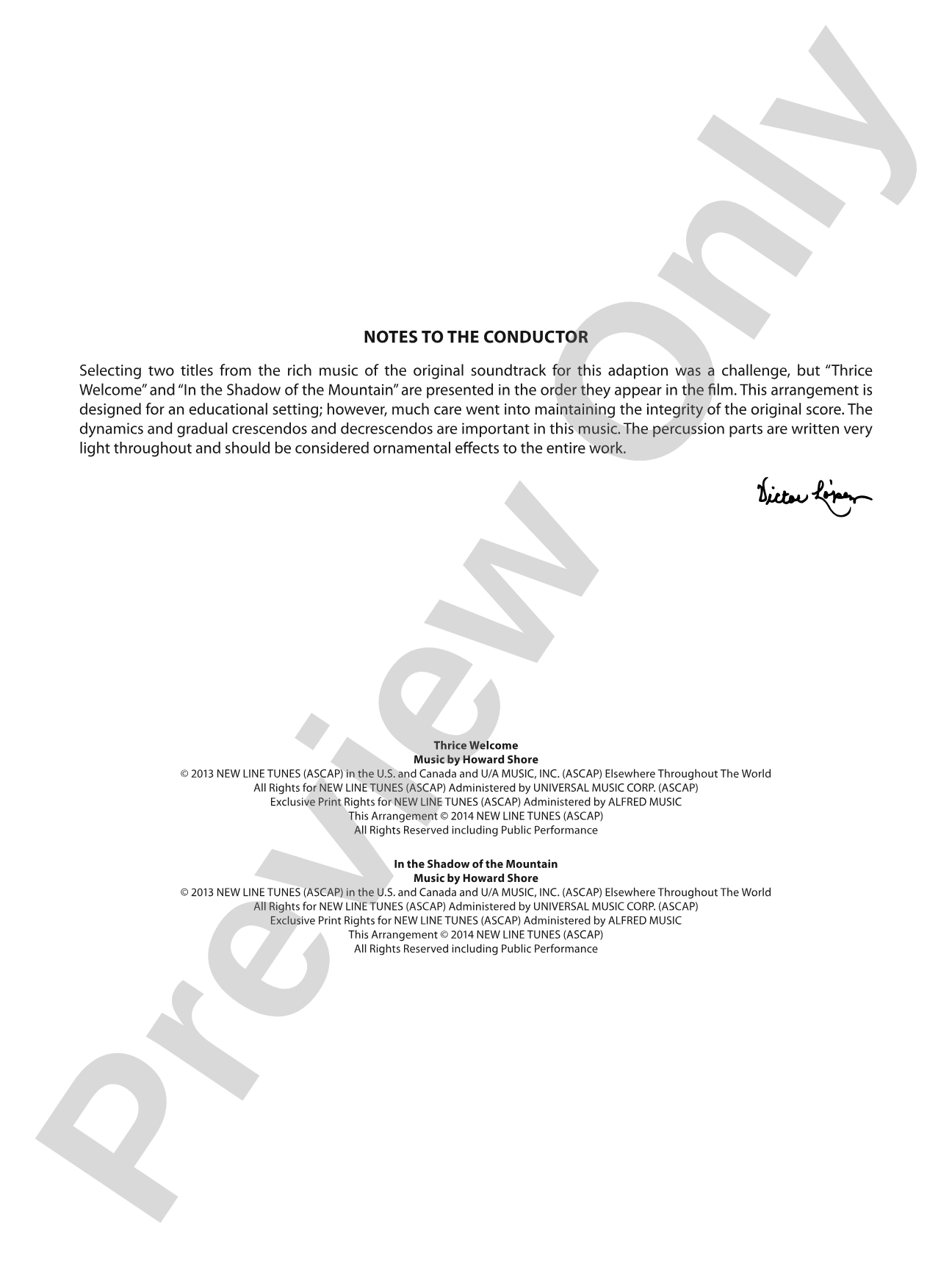 Suite from The Hobbit: The Desolation of Smaug: Full Orchestra Conductor Score & Parts