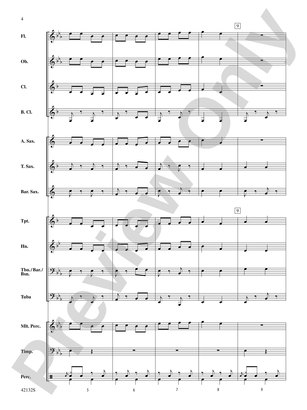 Bingo: Concert Band Conductor Score & Parts