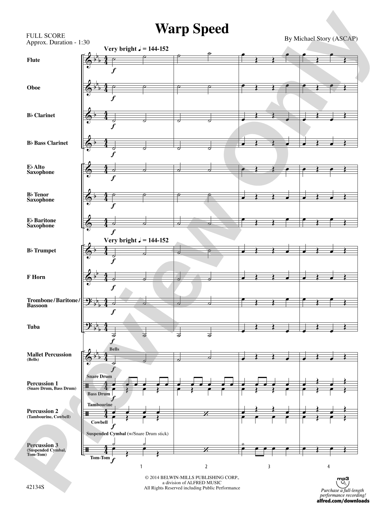 Warp Speed: Concert Band Conductor Score & Parts