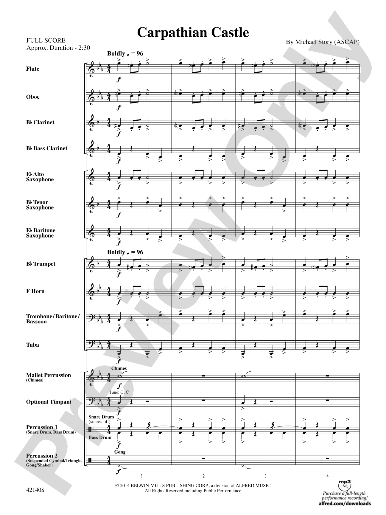 Carpathian Castle: Concert Band Conductor Score & Parts
