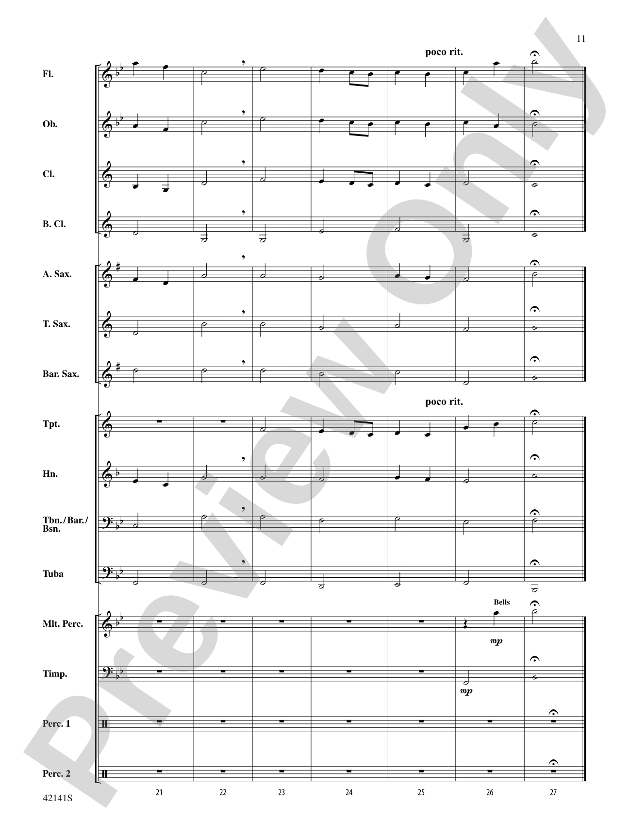 Three Movements from Water Music: Concert Band Conductor Score & Parts