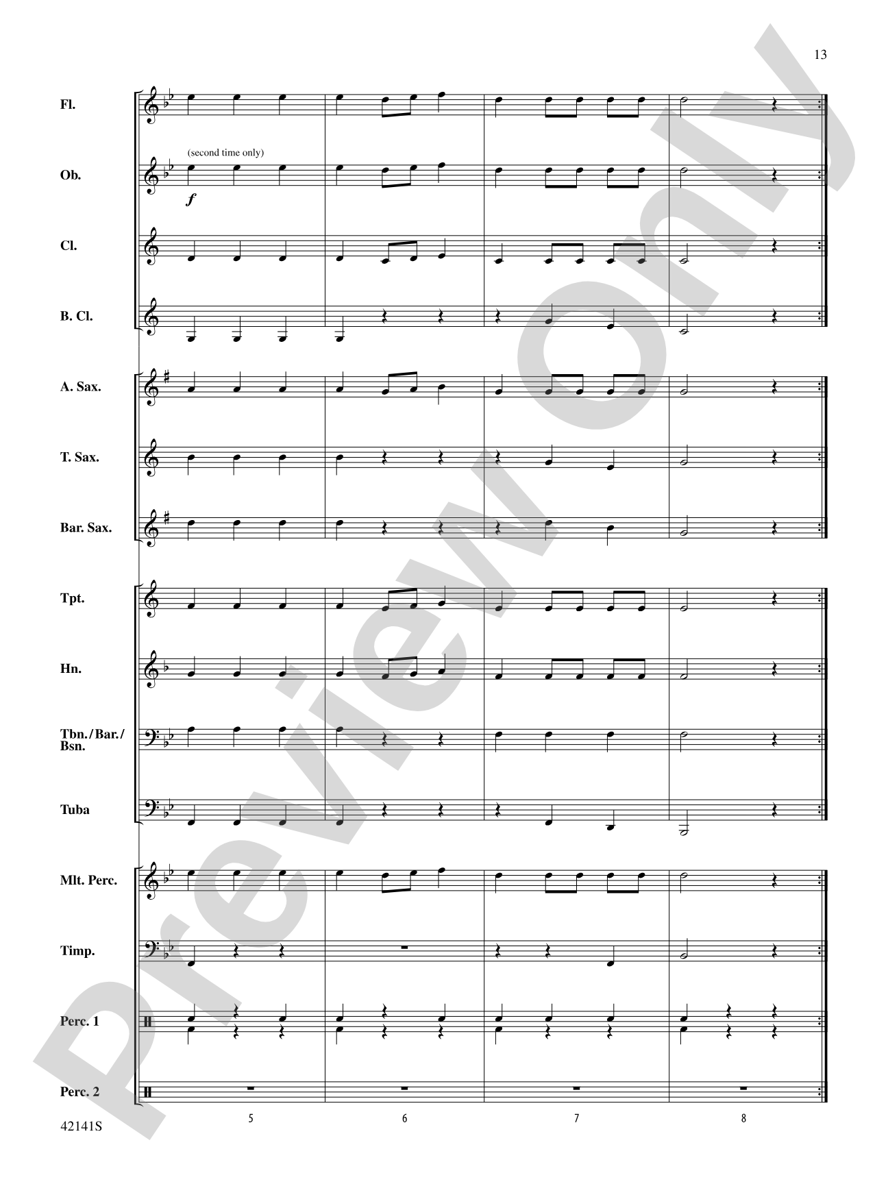 Three Movements from Water Music: Concert Band Conductor Score & Parts