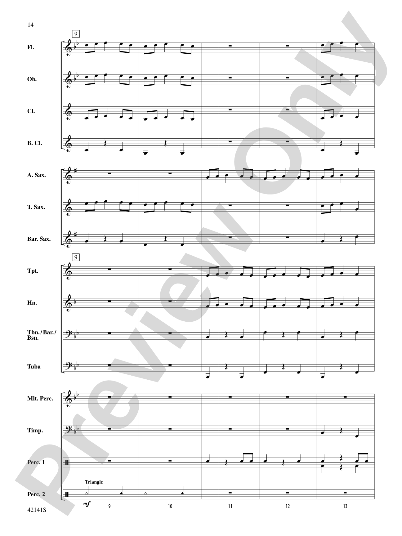 Three Movements from Water Music: Concert Band Conductor Score & Parts