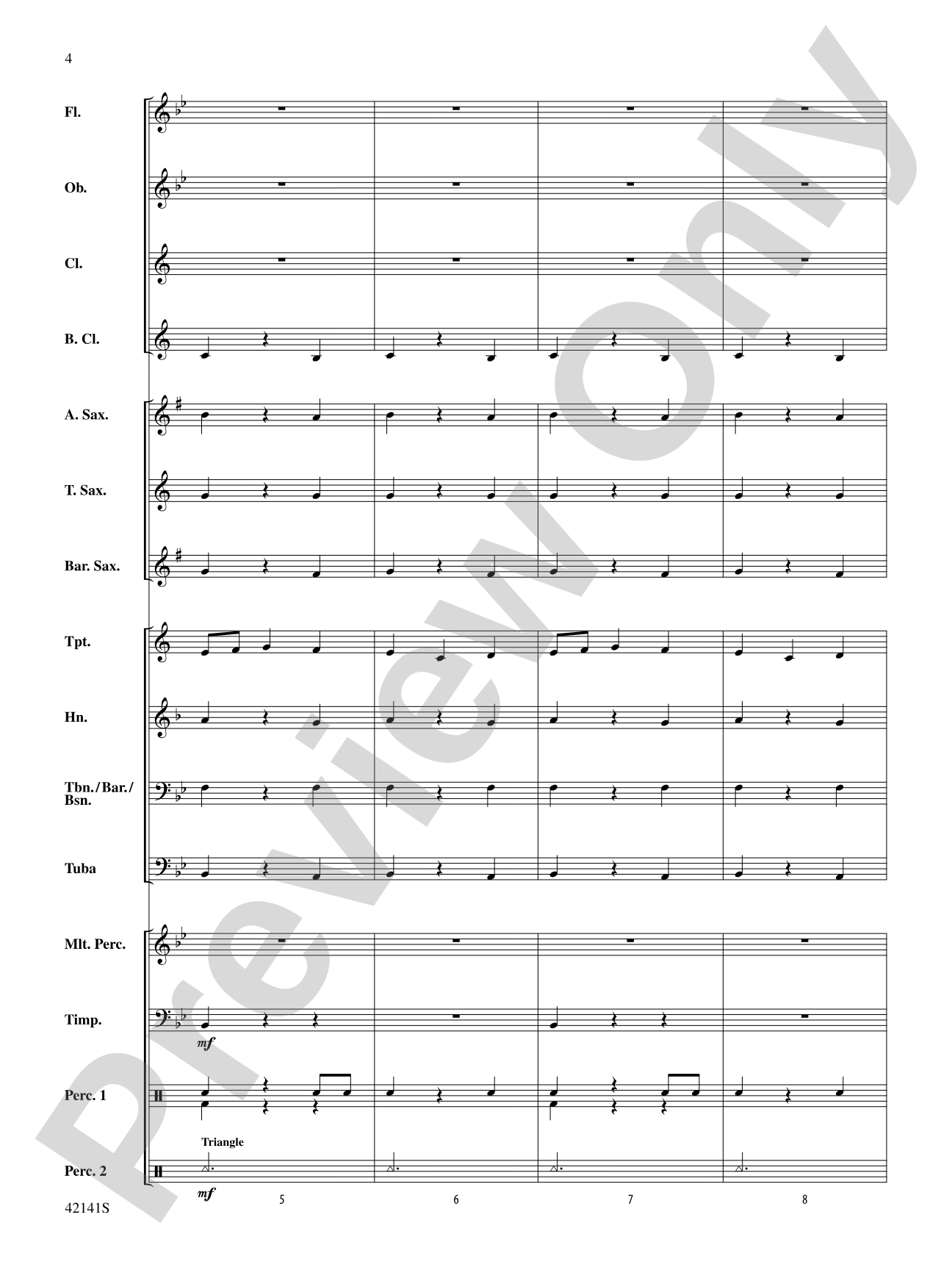 Three Movements from Water Music: Concert Band Conductor Score & Parts