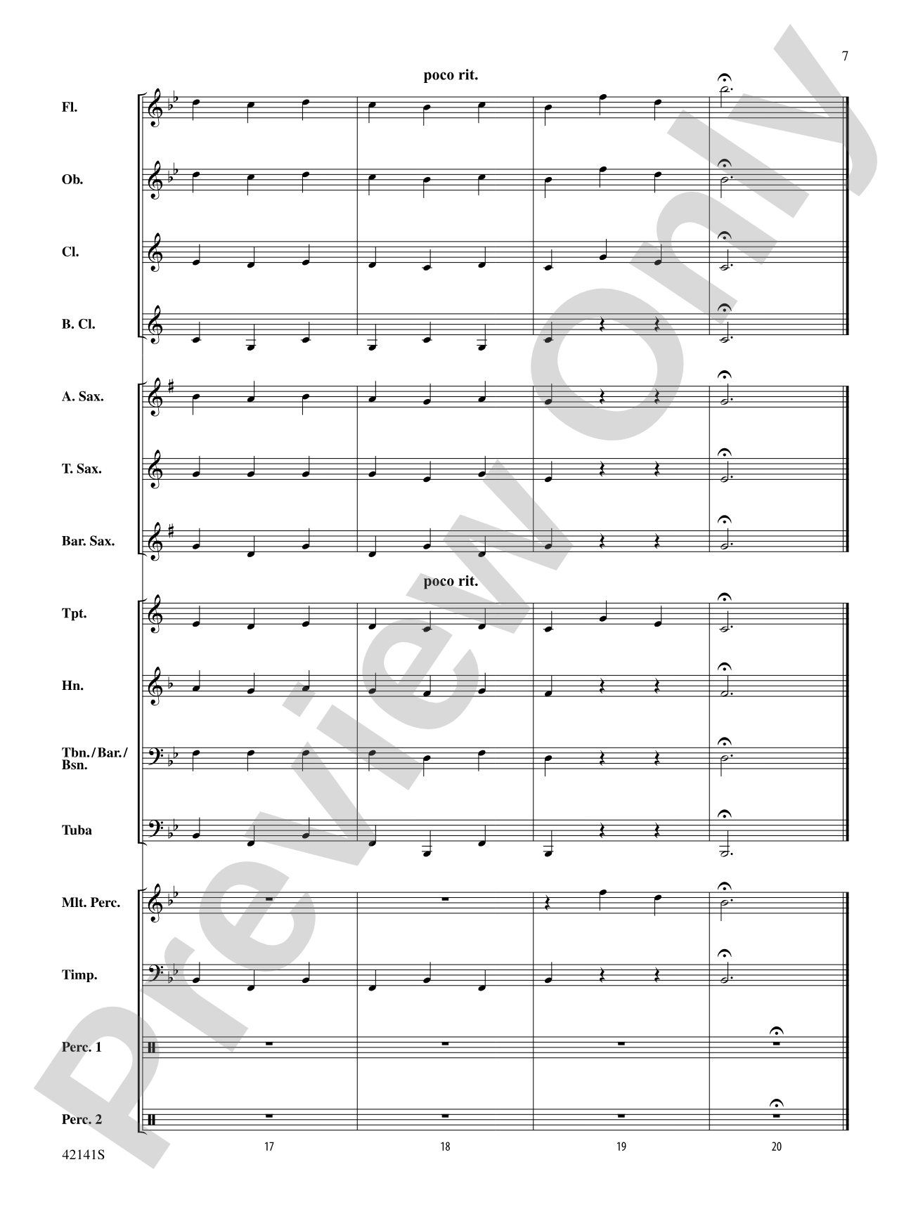 Three Movements from Water Music: Concert Band Conductor Score & Parts