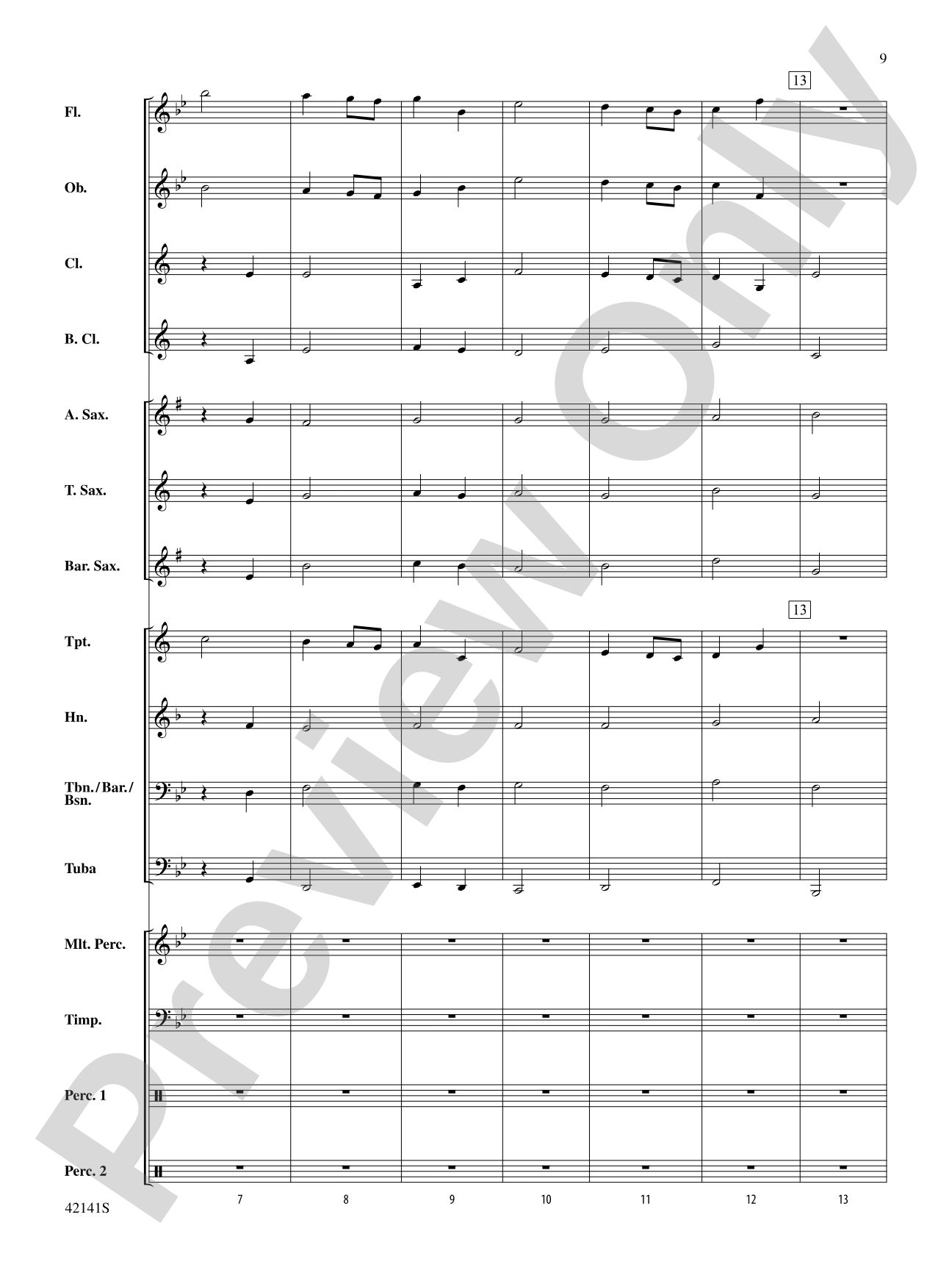 Three Movements from Water Music: Concert Band Conductor Score & Parts