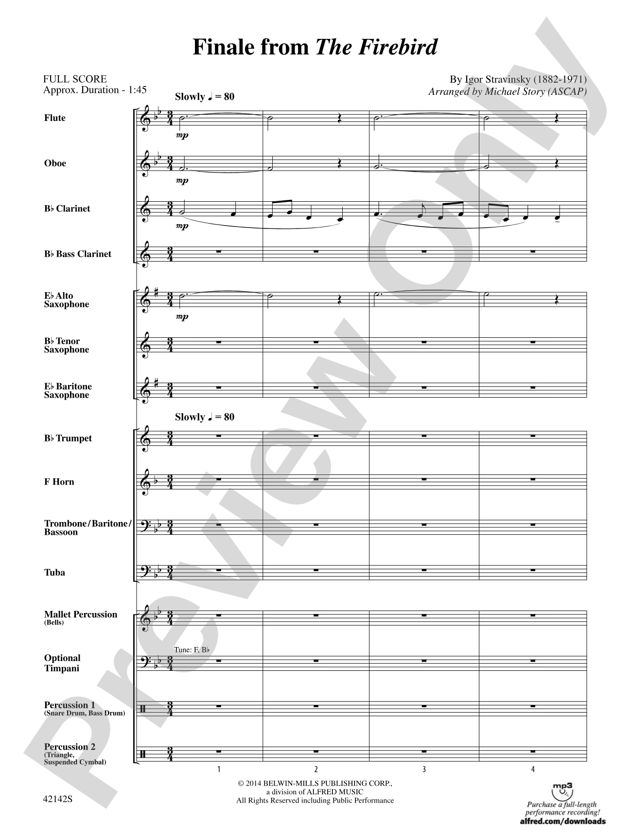Finale from The Firebird: Concert Band Conductor Score & Parts