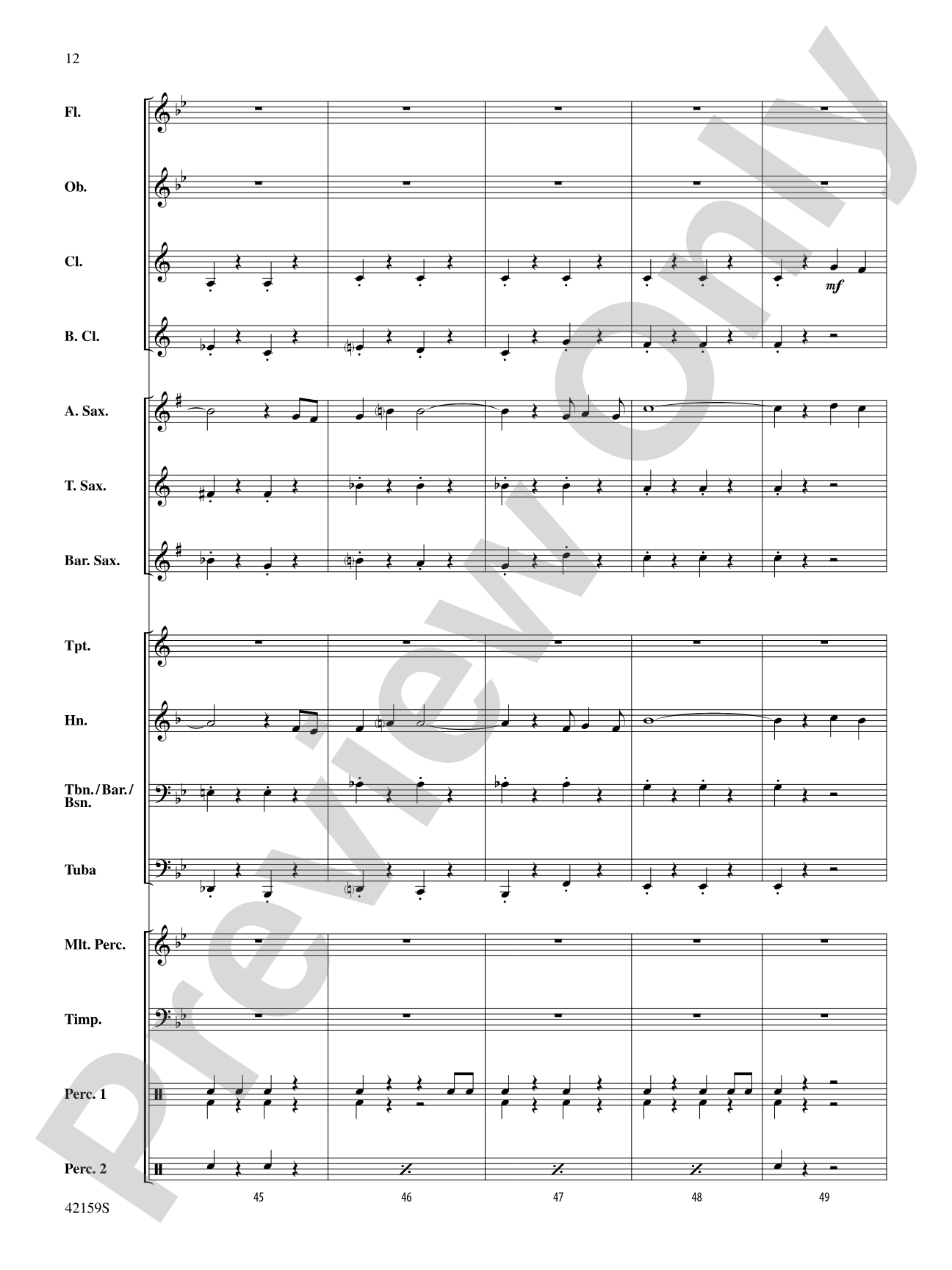 Two, by George: Concert Band Conductor Score & Parts