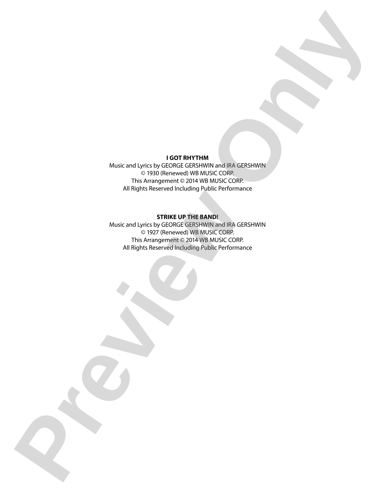 Two, by George: Concert Band Conductor Score & Parts