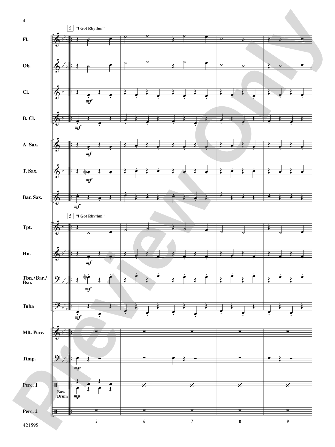 Two, by George: Concert Band Conductor Score & Parts