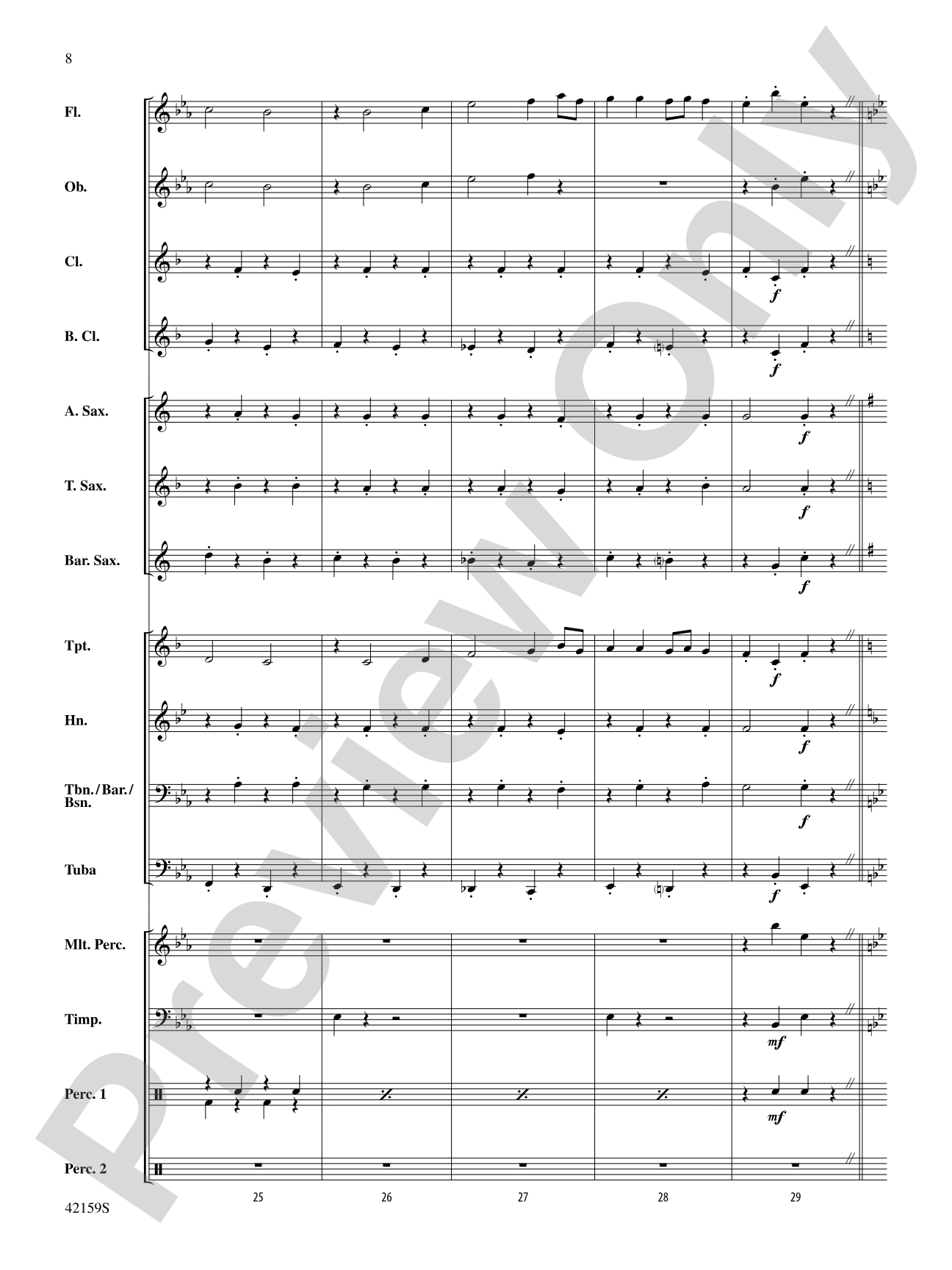 Two, by George: Concert Band Conductor Score & Parts