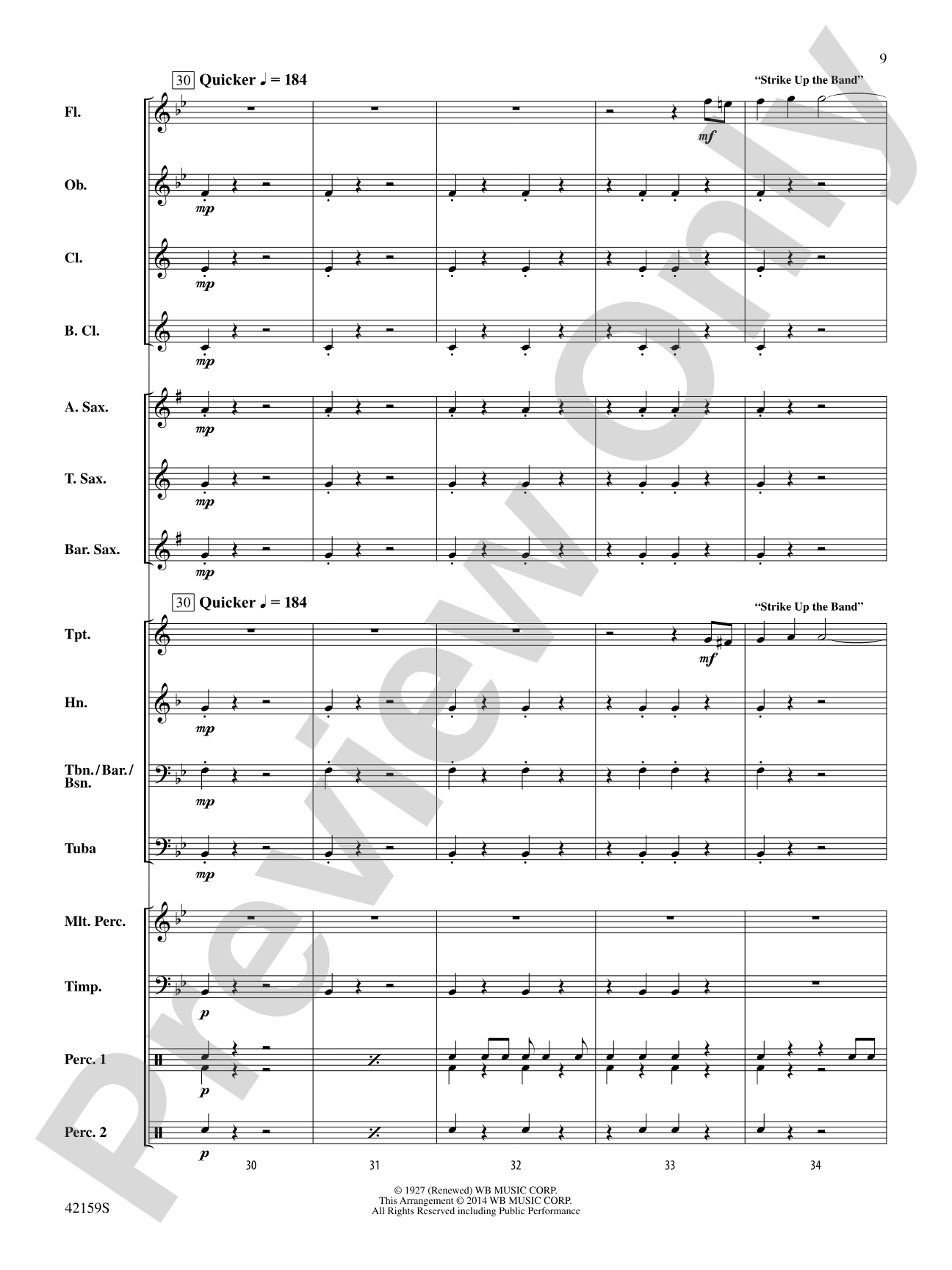 Two, by George: Concert Band Conductor Score & Parts