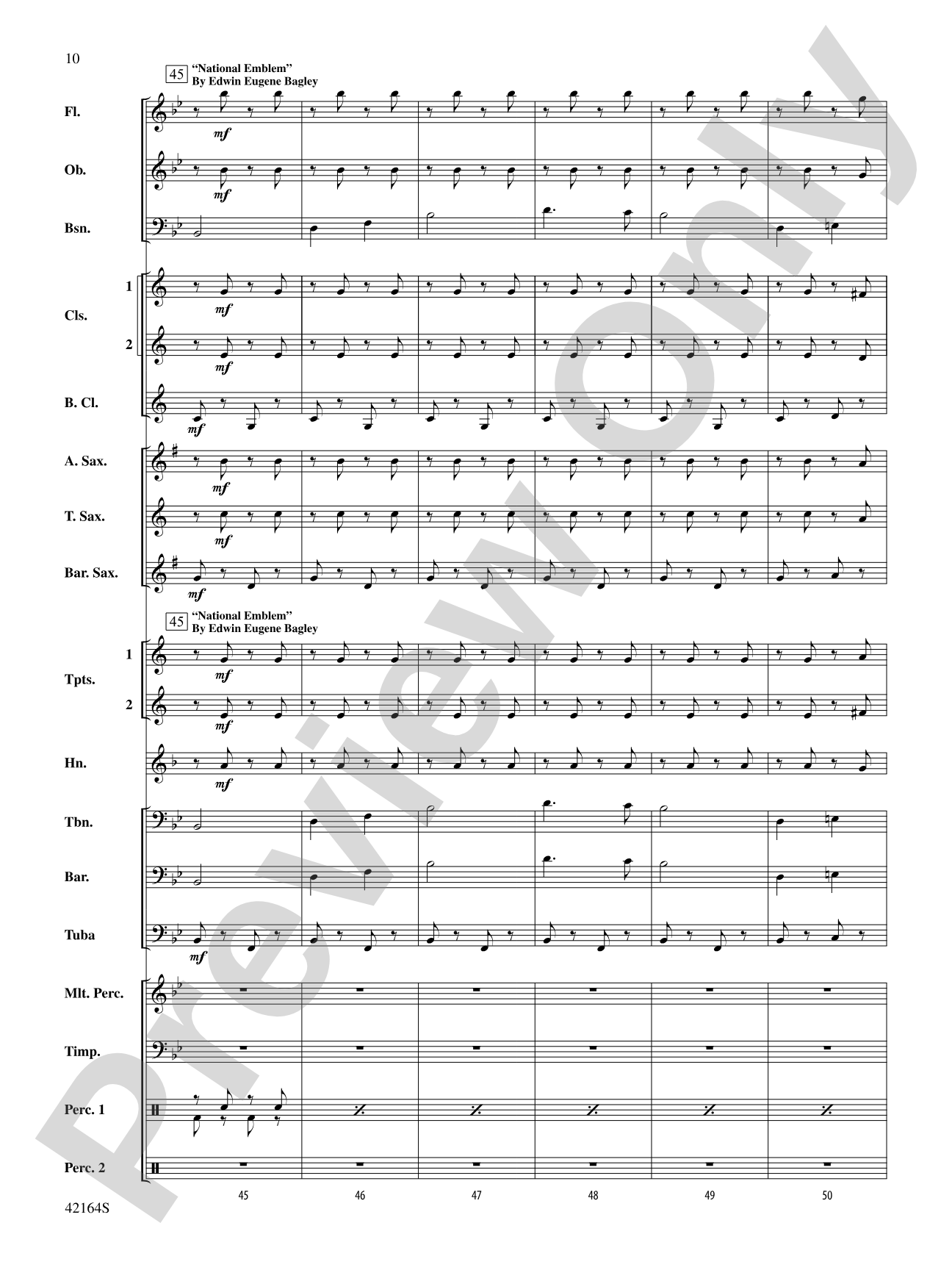 March On, America!: Concert Band Conductor Score & Parts