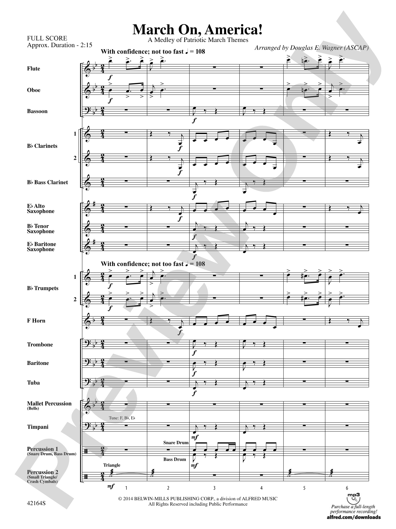 March On, America!: Concert Band Conductor Score & Parts