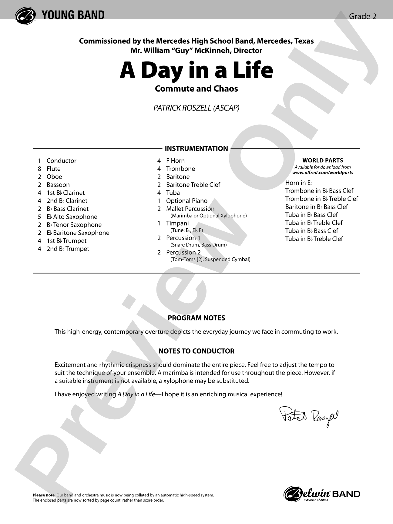 A Day in a Life: Score