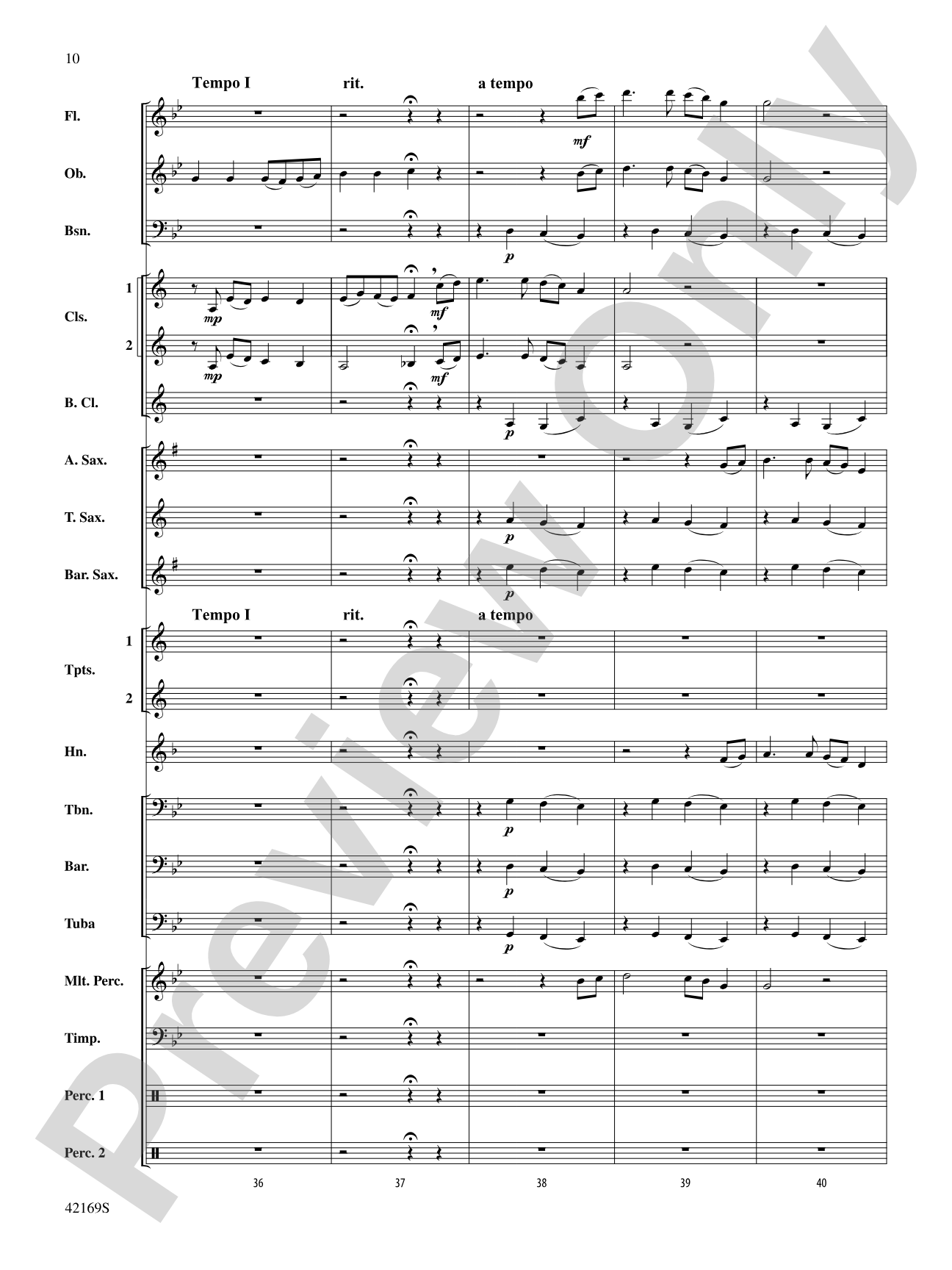 Two Variants on "Dives and Lazarus": Concert Band Conductor Score & Parts