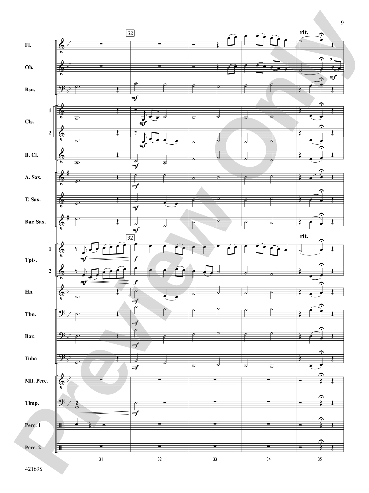 Two Variants on "Dives and Lazarus": Concert Band Conductor Score & Parts