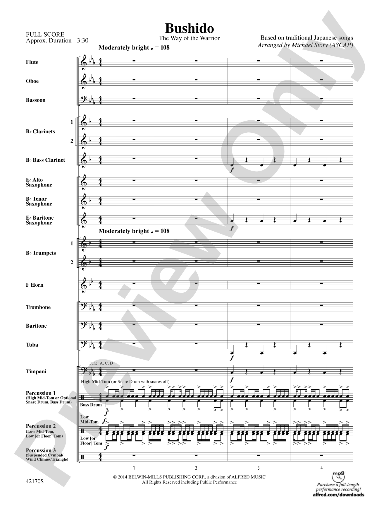 Bushido: Concert Band Conductor Score & Parts