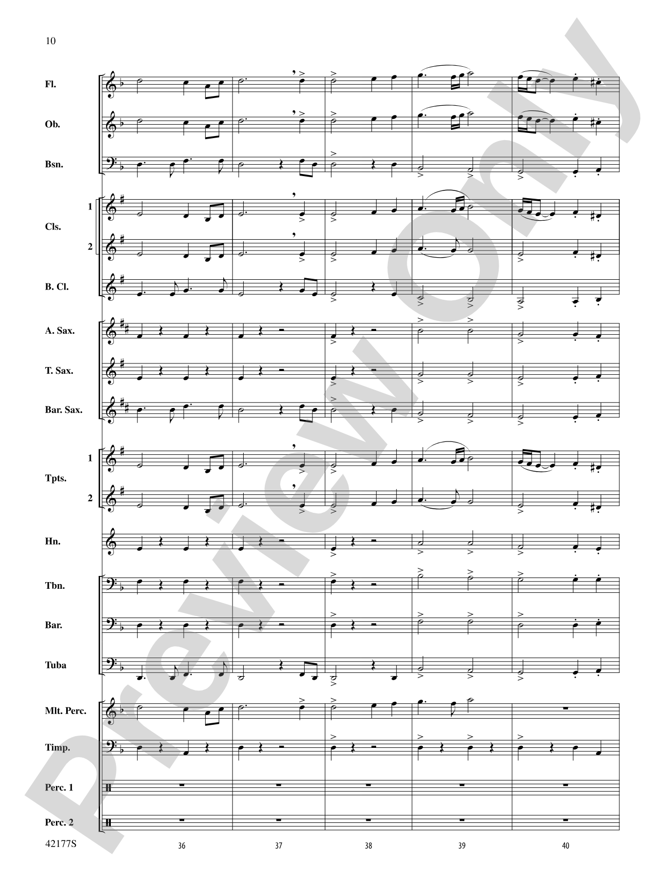 "The New World," Finale from: Concert Band Conductor Score & Parts