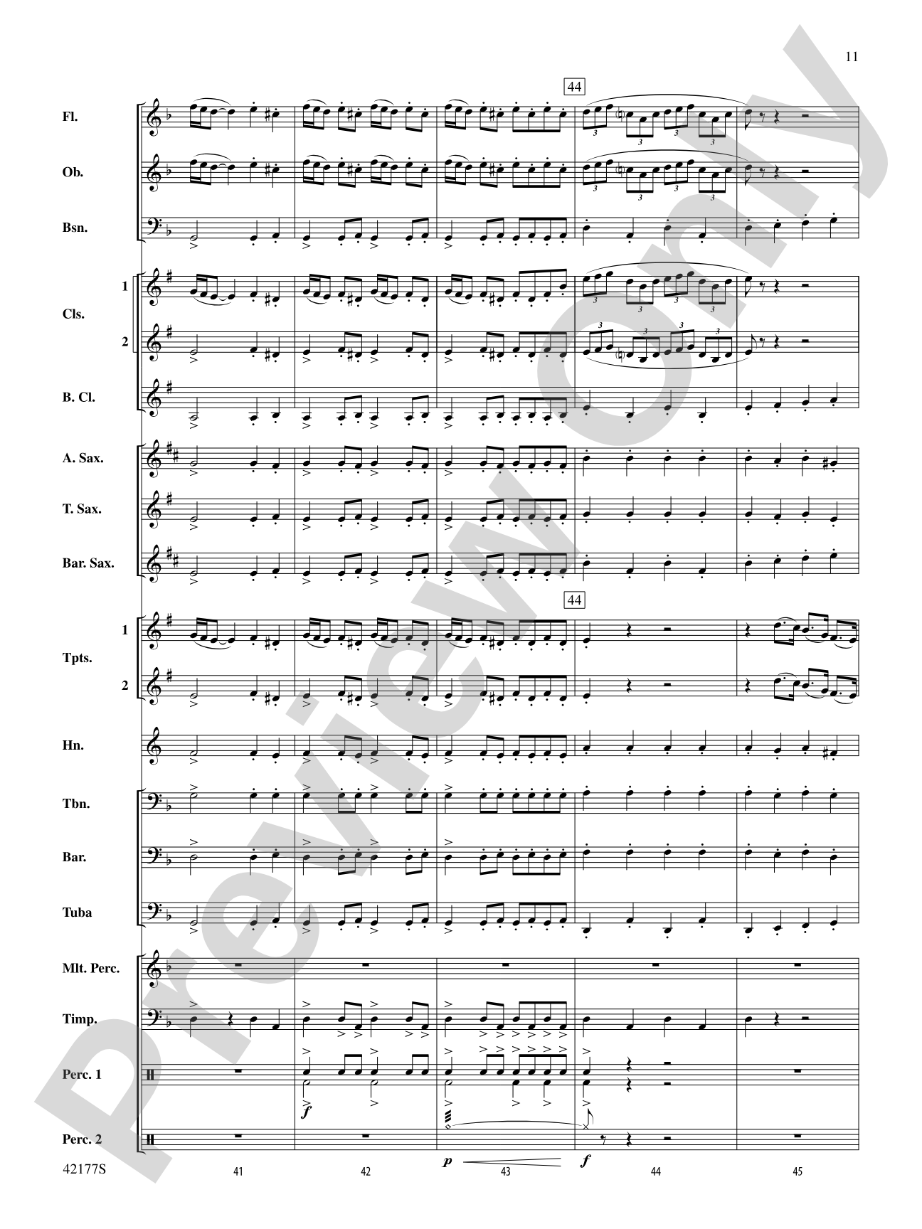 "The New World," Finale from: Concert Band Conductor Score & Parts