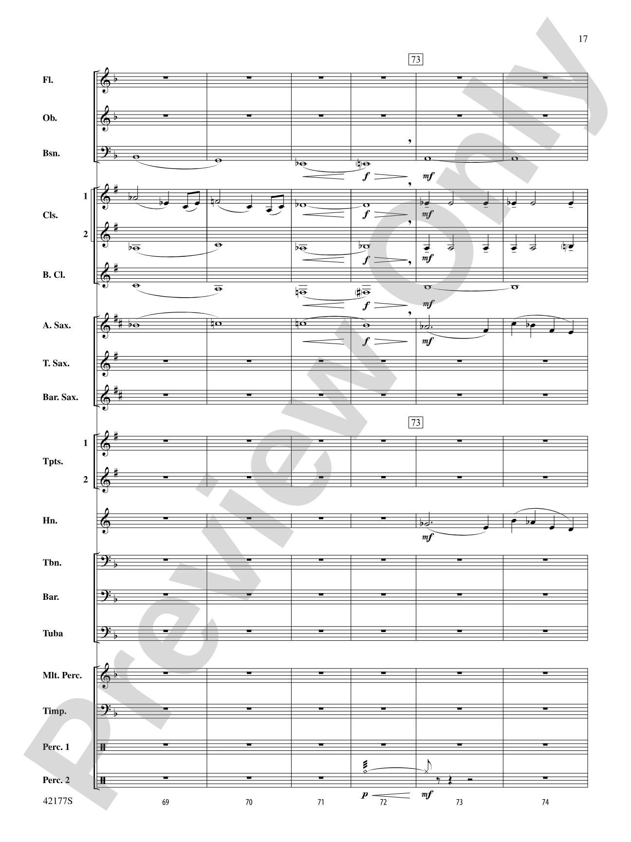 "The New World," Finale from: Concert Band Conductor Score & Parts