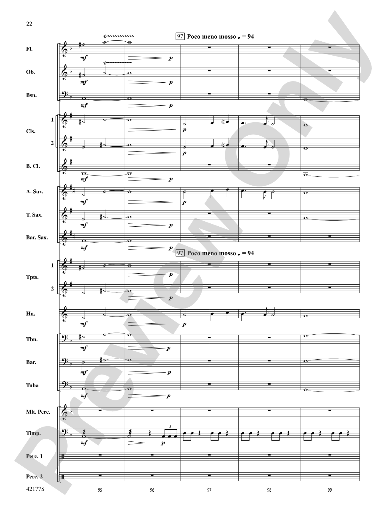 "The New World," Finale from: Concert Band Conductor Score & Parts