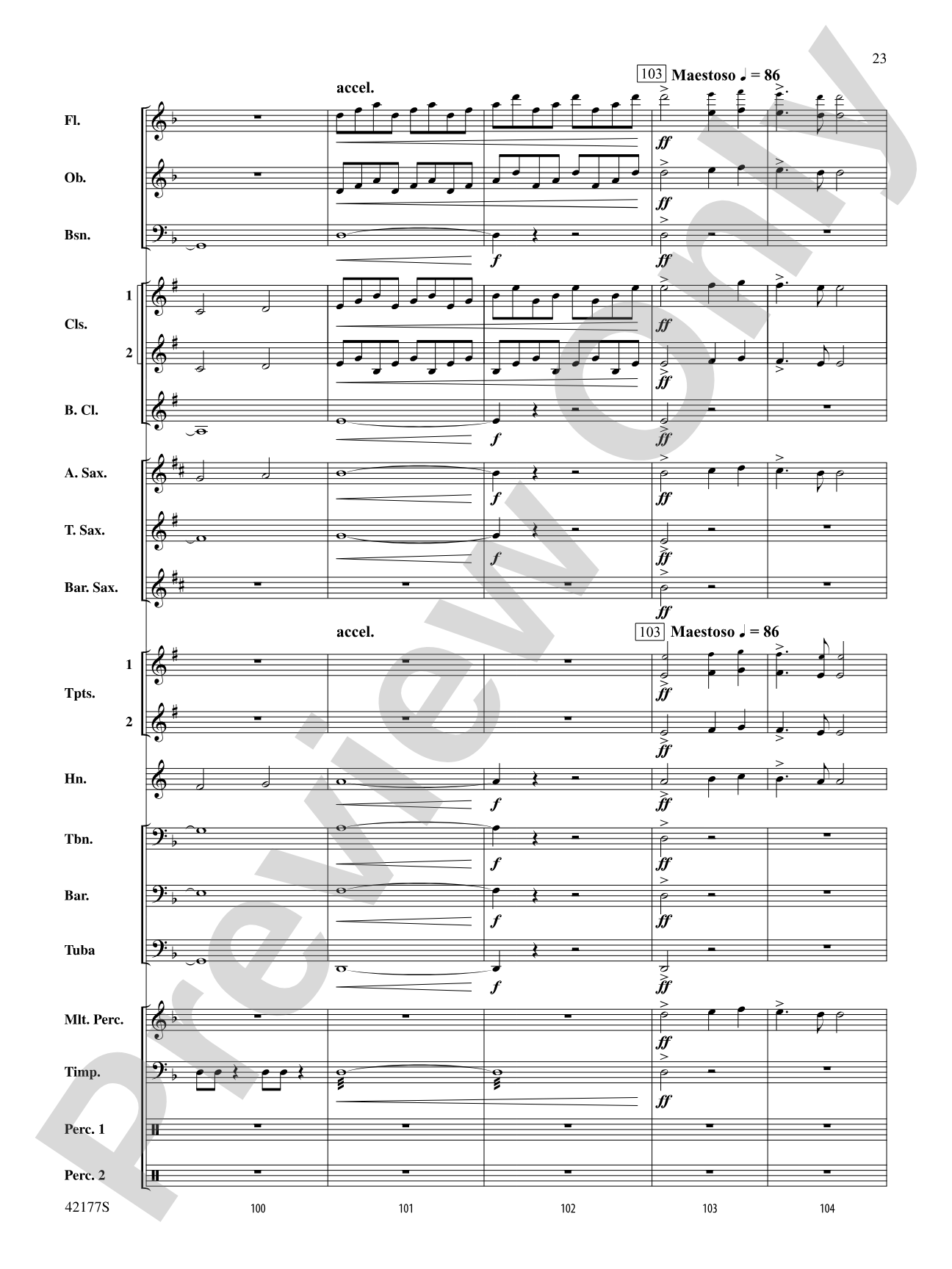 "The New World," Finale from: Concert Band Conductor Score & Parts