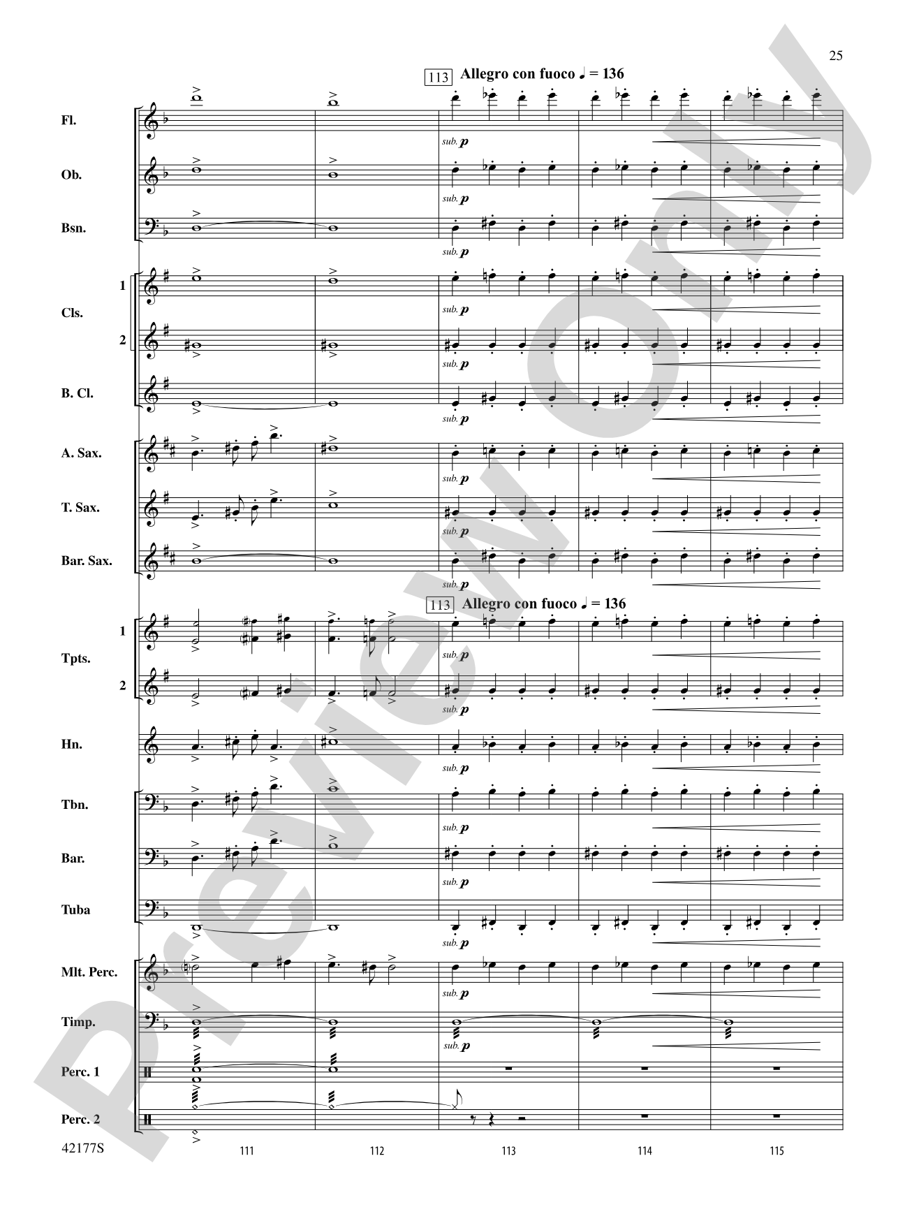 "The New World," Finale from: Concert Band Conductor Score & Parts
