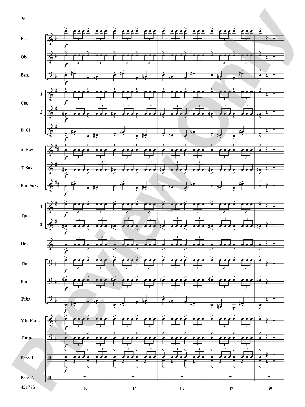 "The New World," Finale from: Concert Band Conductor Score & Parts
