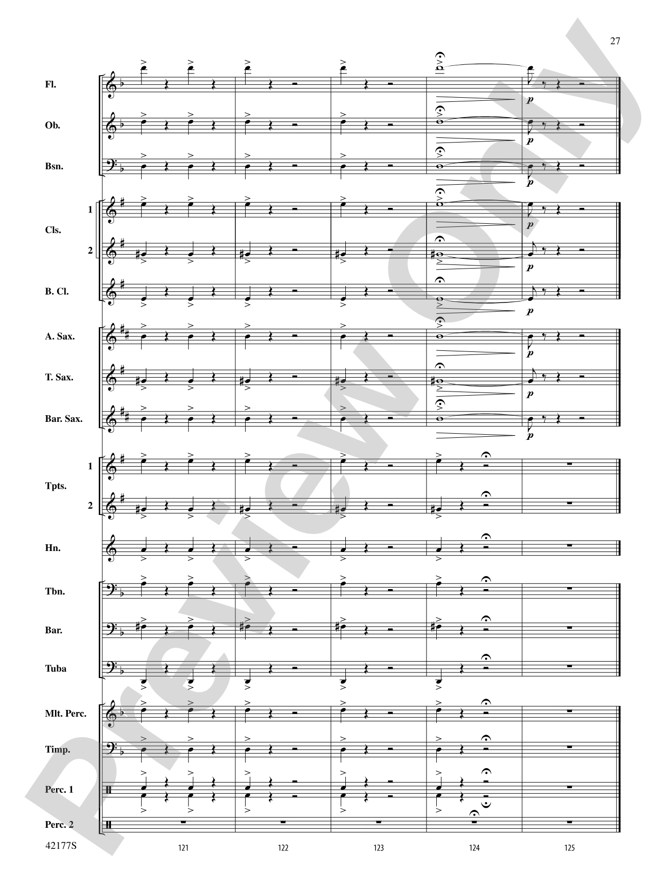 "The New World," Finale from: Concert Band Conductor Score & Parts