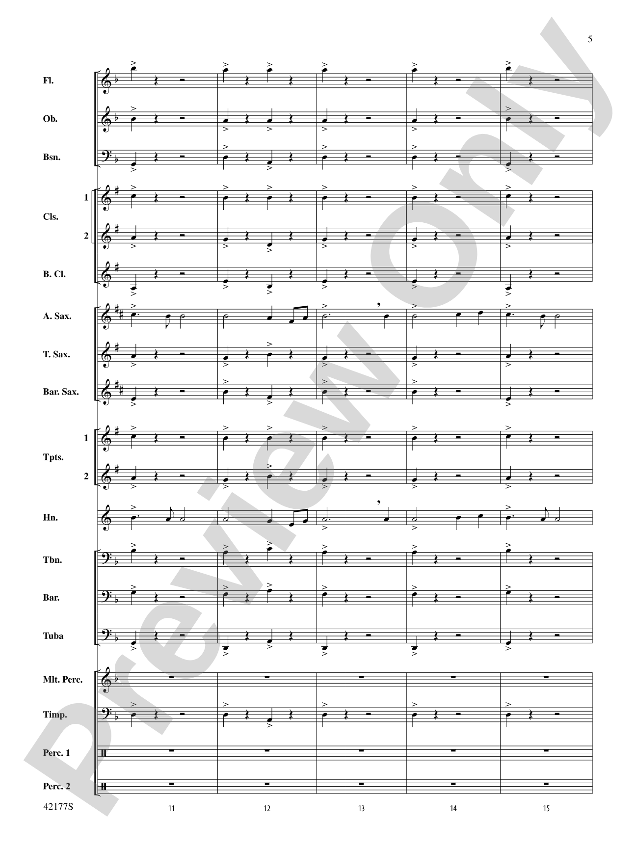 "The New World," Finale from: Concert Band Conductor Score & Parts