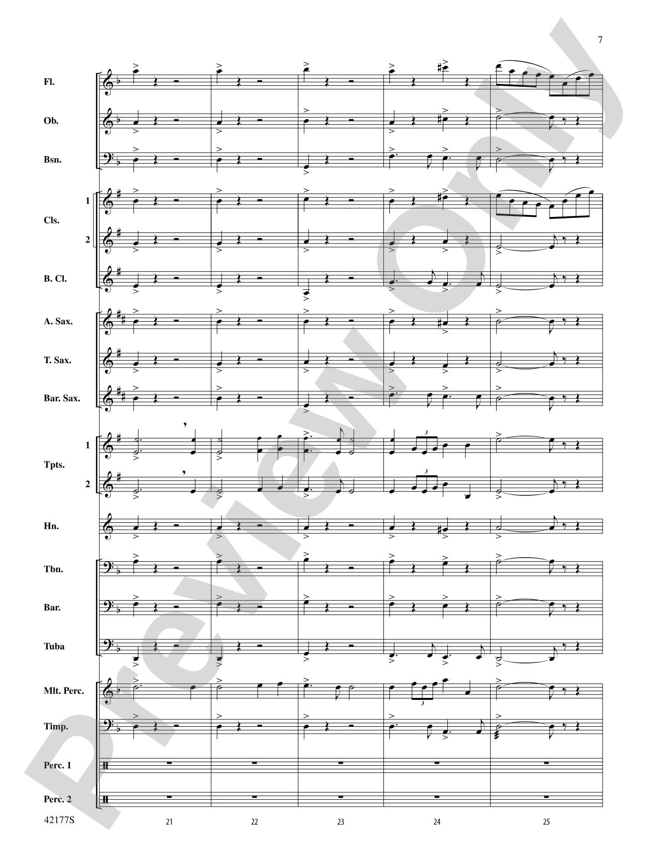 "The New World," Finale from: Concert Band Conductor Score & Parts