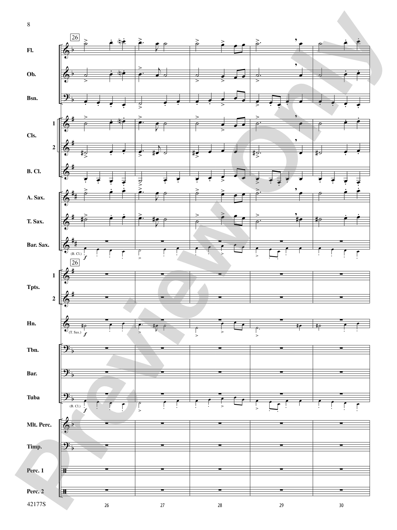 "The New World," Finale from: Concert Band Conductor Score & Parts