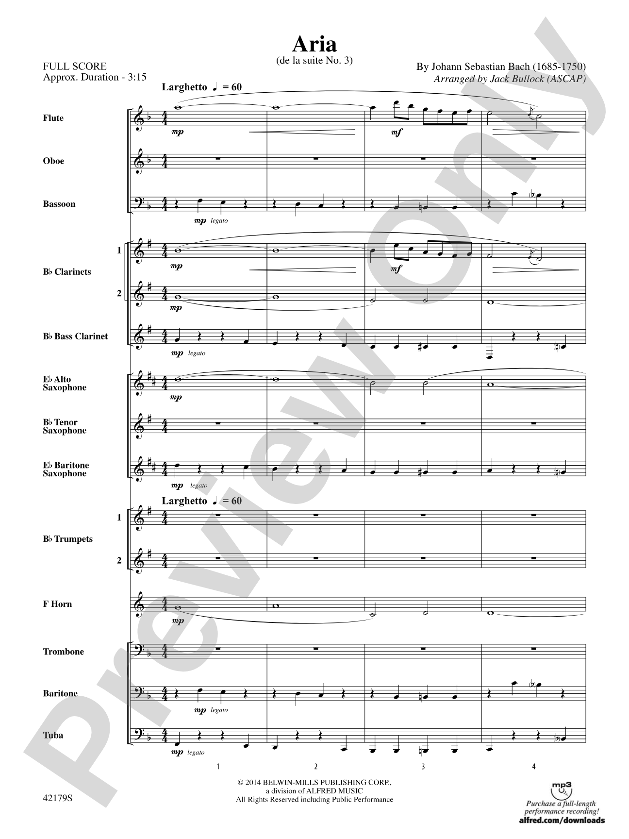 Aria: Concert Band Conductor Score & Parts
