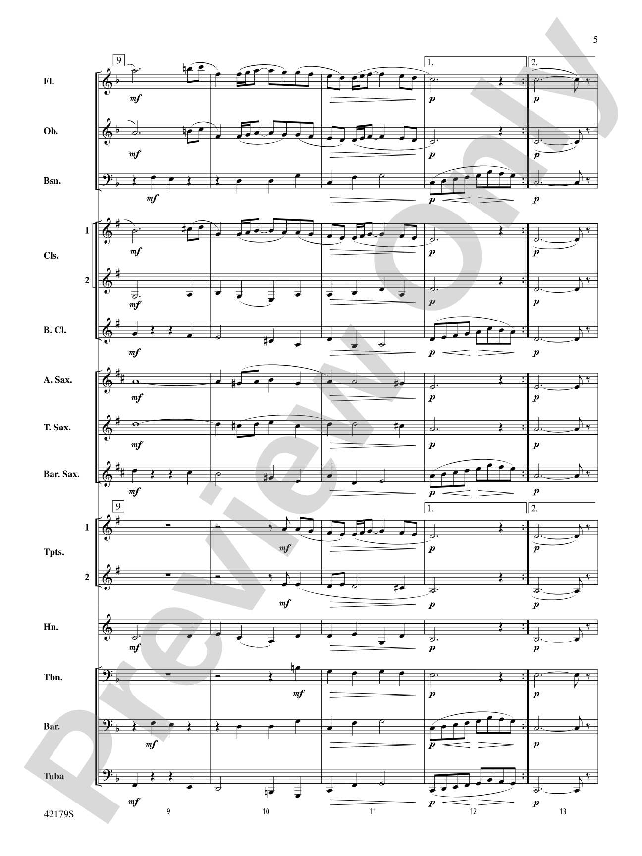 Aria: Concert Band Conductor Score & Parts